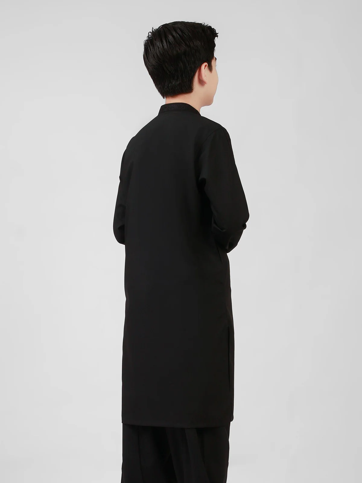 Boy's Black Kurta Shalwar - EBTKS21-3734 - Image 3