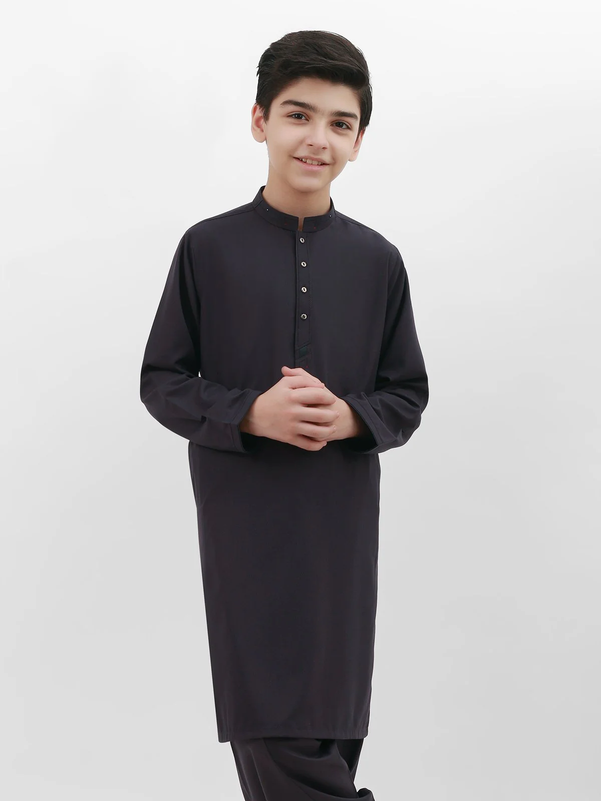 Boy's Navy Blue Kurta Shalwar - EBTKS21-3735