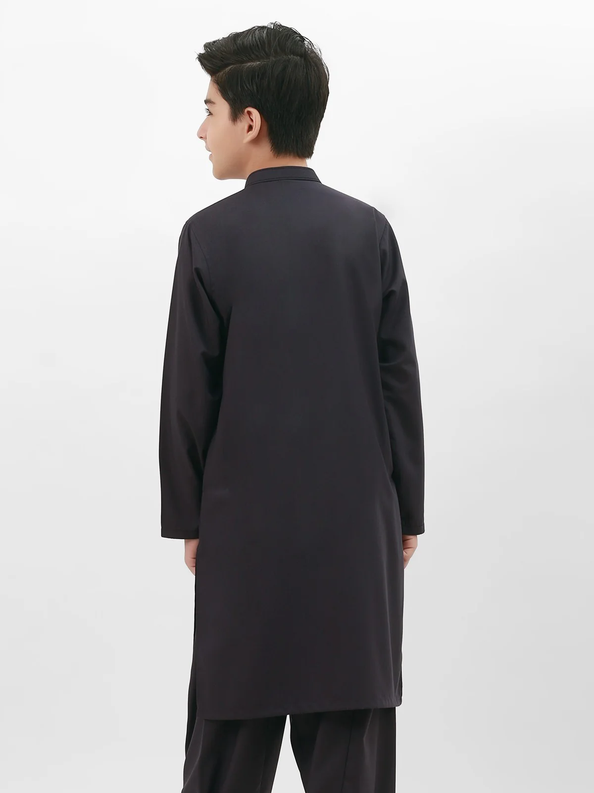 Boy's Navy Blue Kurta Shalwar - EBTKS21-3735 - Image 3