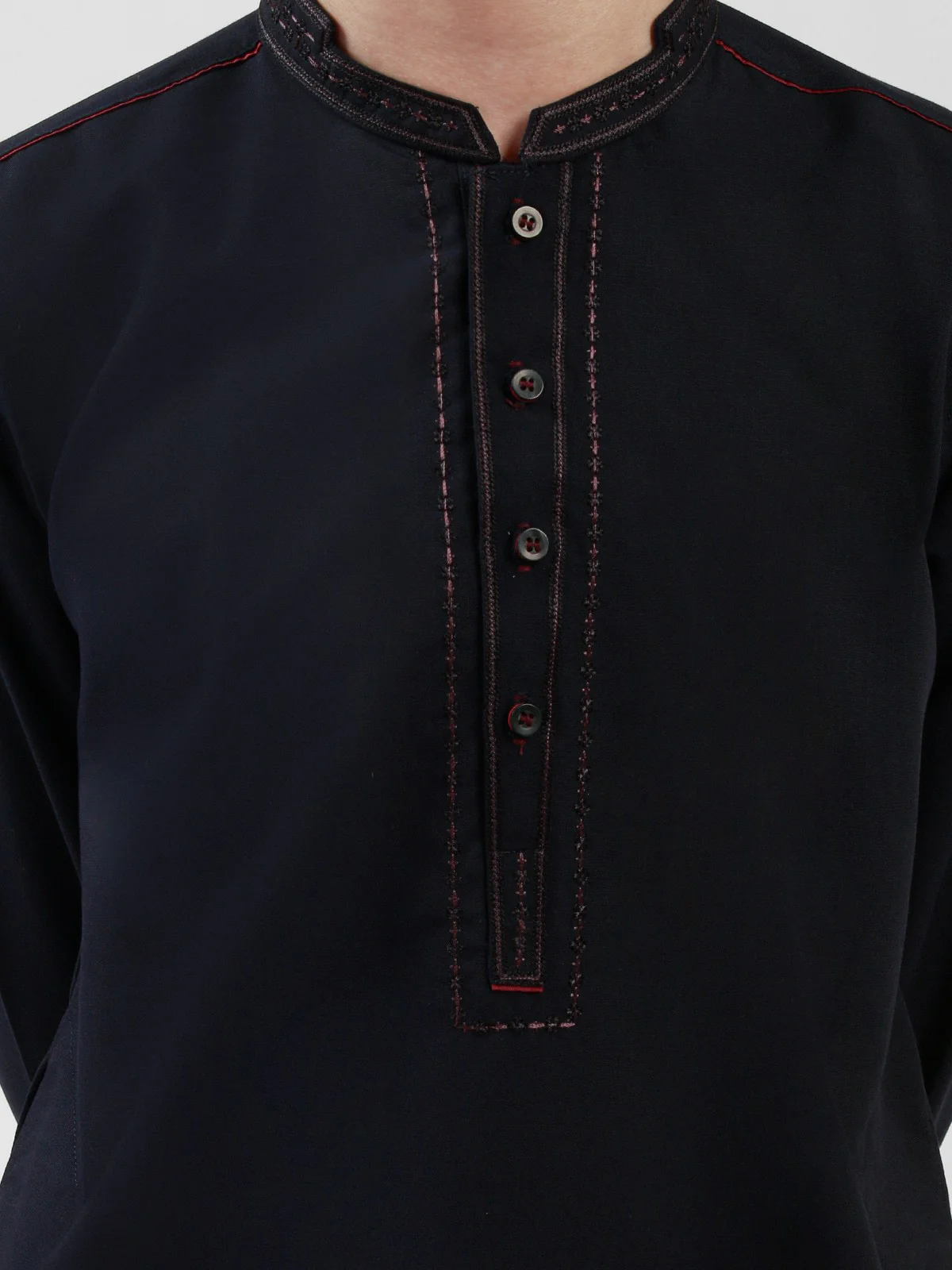 Boy's Navy Blue Kurta Shalwar - EBTKS21-3739 - Image 2