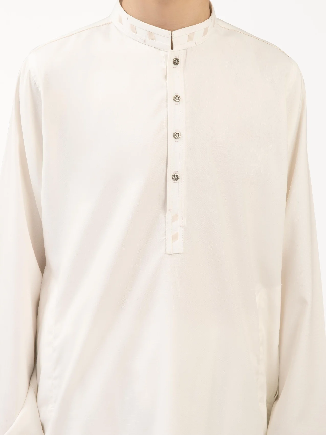 Boy's Off White Kurta Shalwar - EBTKS21-3741 - Image 3