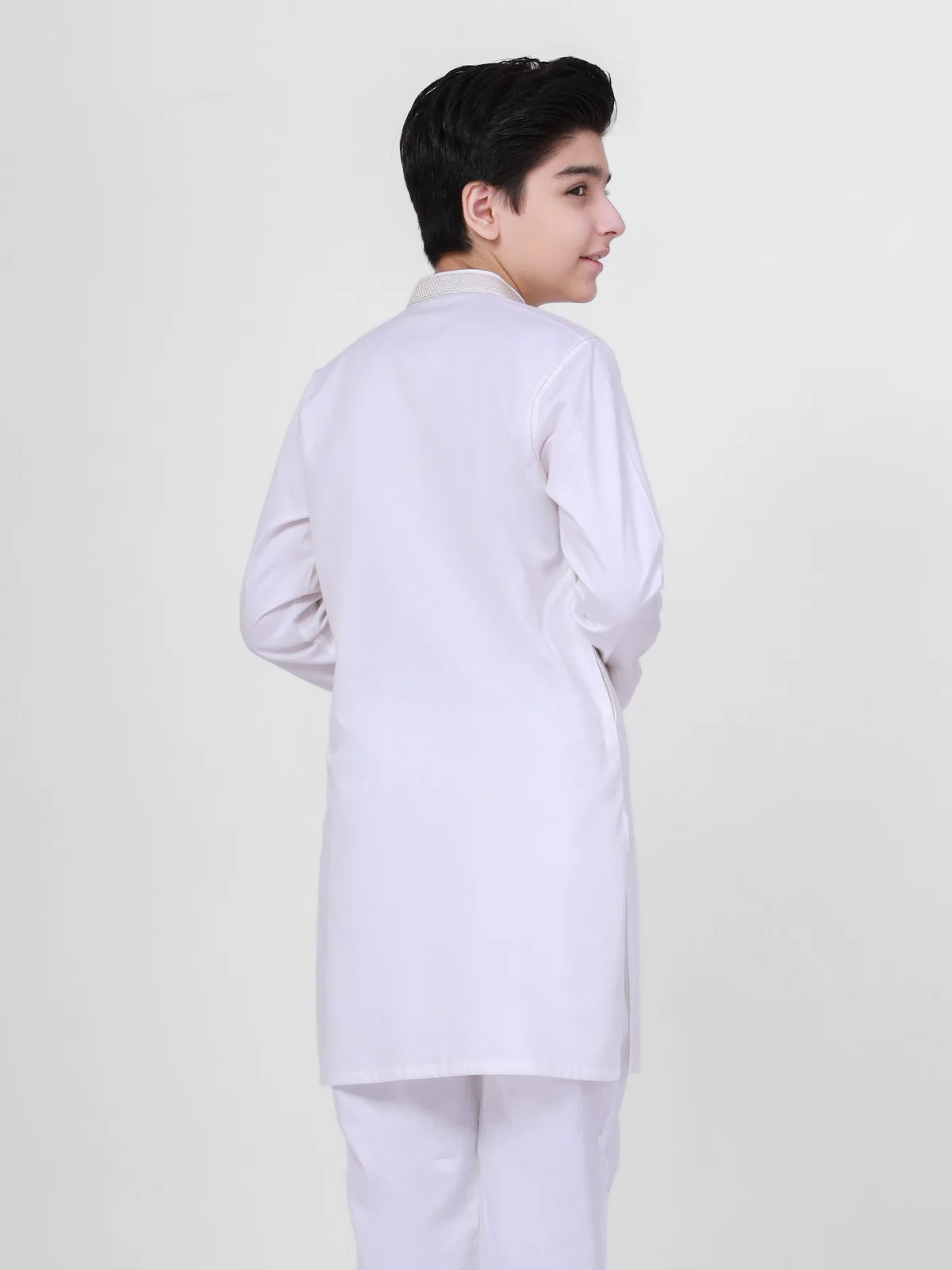 Boy's White Kurta Shalwar - EBTKS21-3750 - Image 2