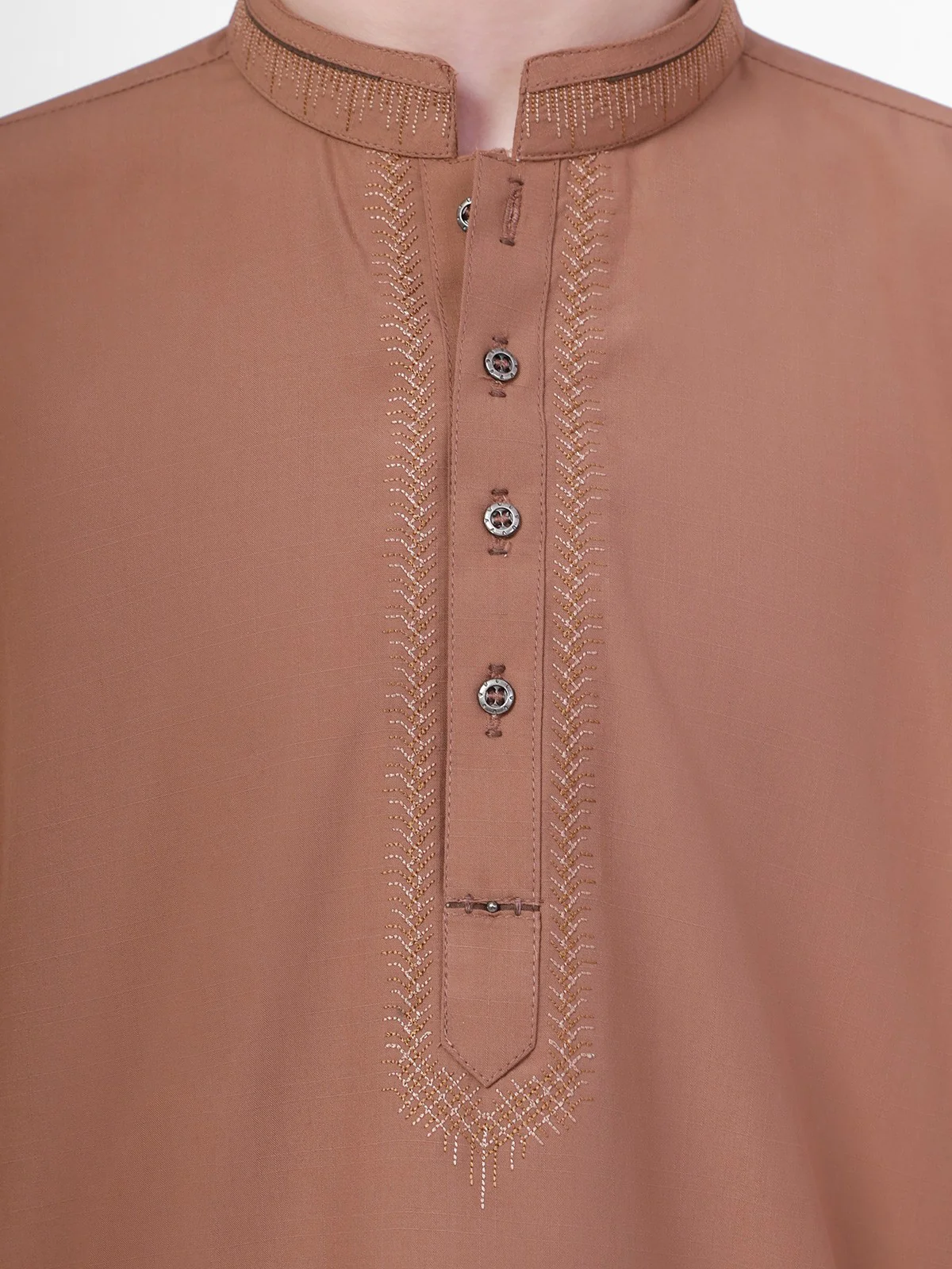 Boy's Light Brown Kurta Shalwar - EBTKS21-3754 - Image 3