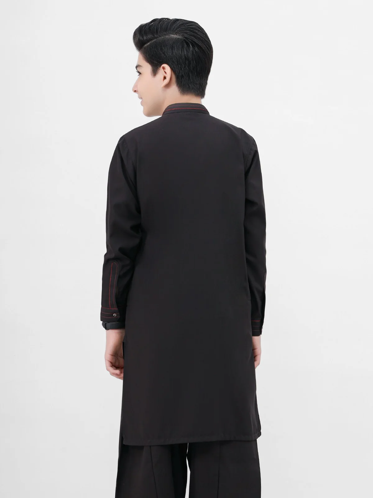 Boy's Black Kurta Shalwar - EBTKS21-3755 - Image 2