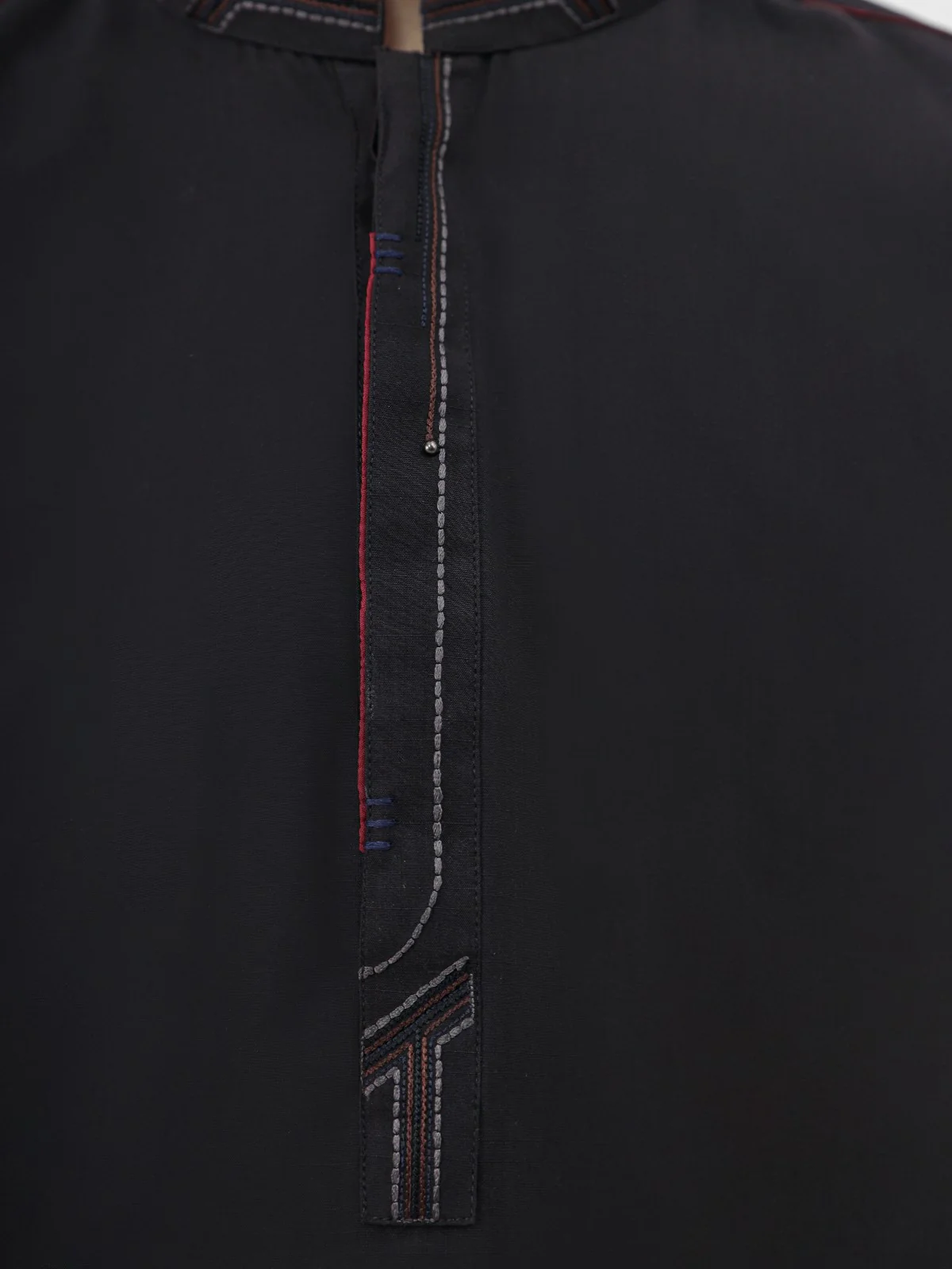 Boy's Black Kurta Shalwar - EBTKS21-3755 - Image 3