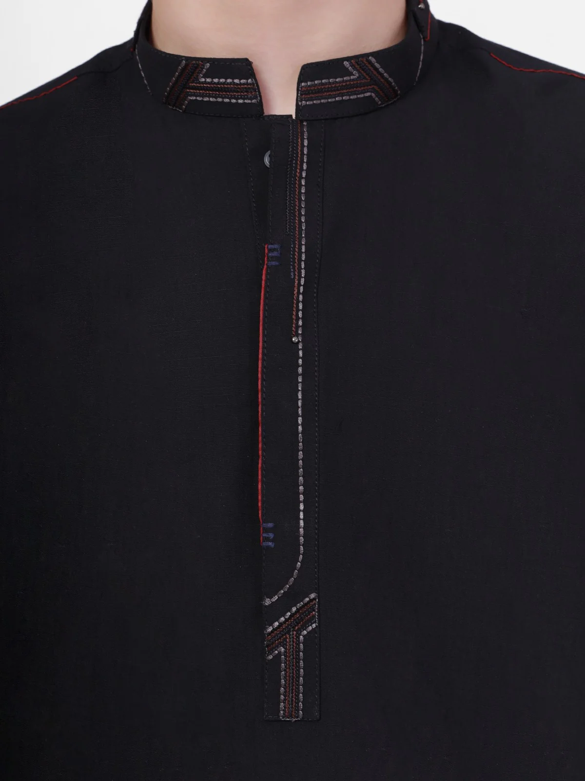 Boy's Black Kurta Shalwar - EBTKS21-3756 - Image 2