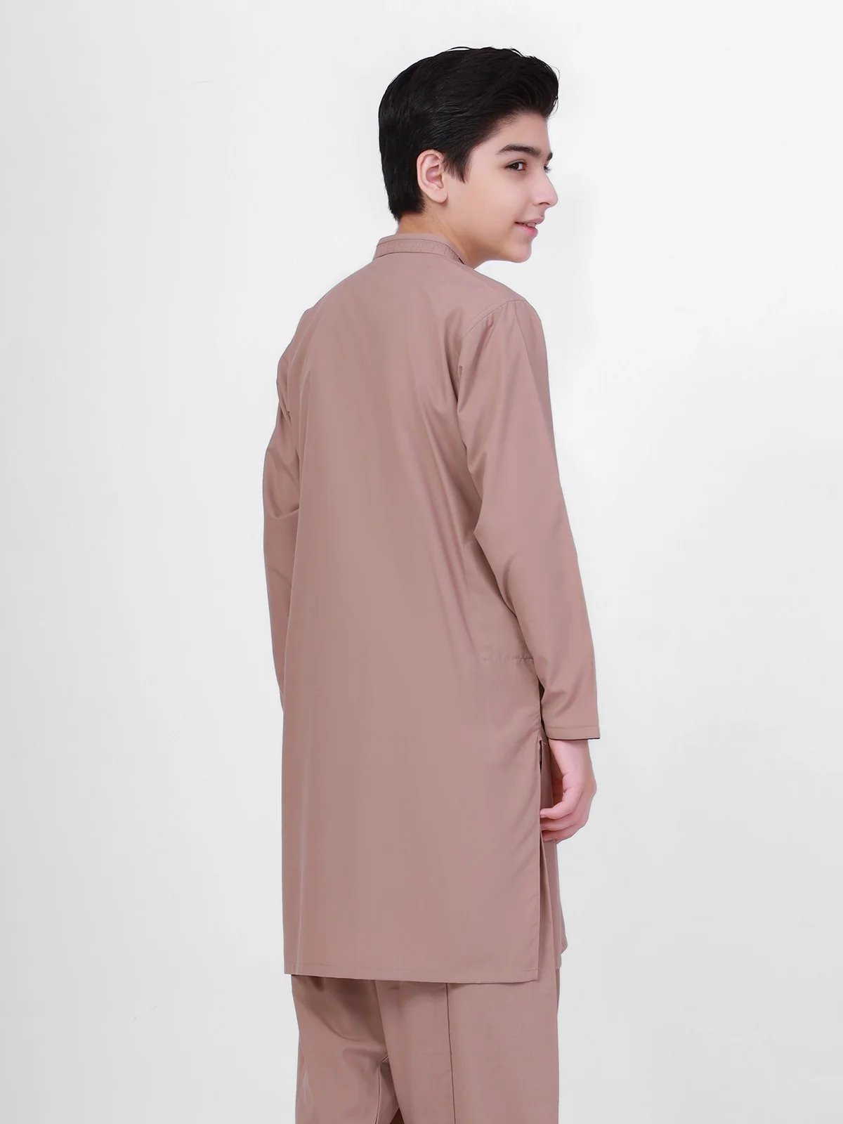 Boy's Light Brown Kurta Shalwar - EBTKS21-3757 - Image 3