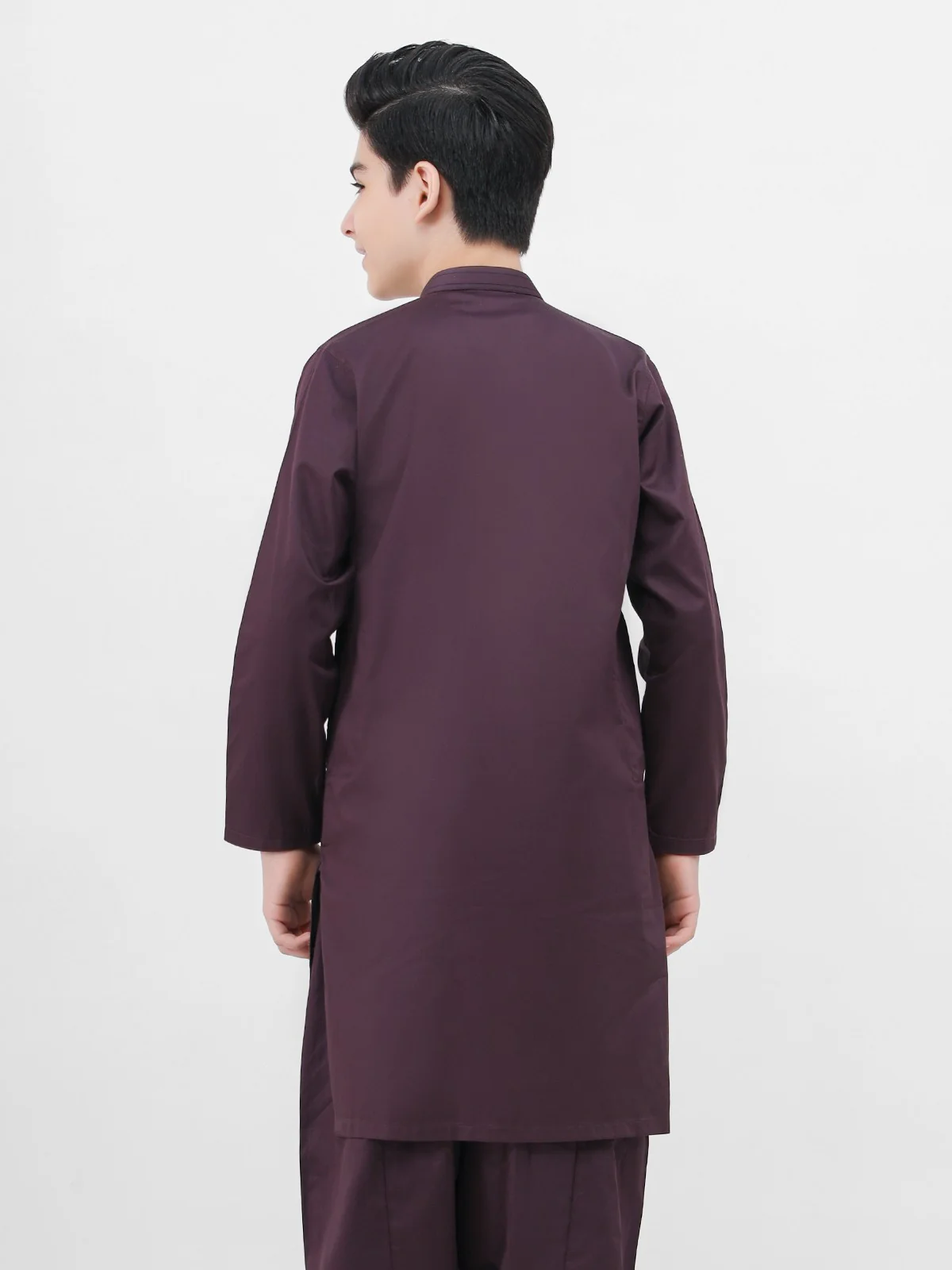 Boy's Plum Kurta Shalwar - EBTKS21-3759 - Image 2