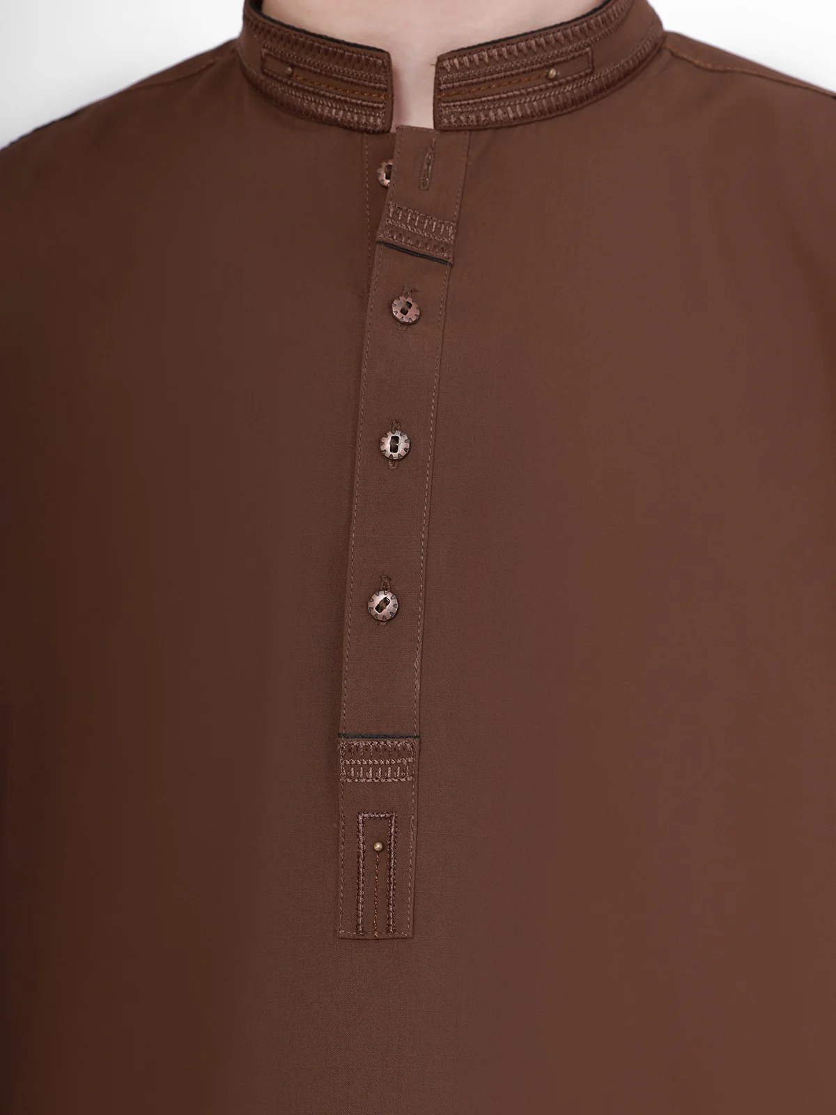 Boy's Brown Kurta Shalwar - EBTKS21-3765 - Image 2