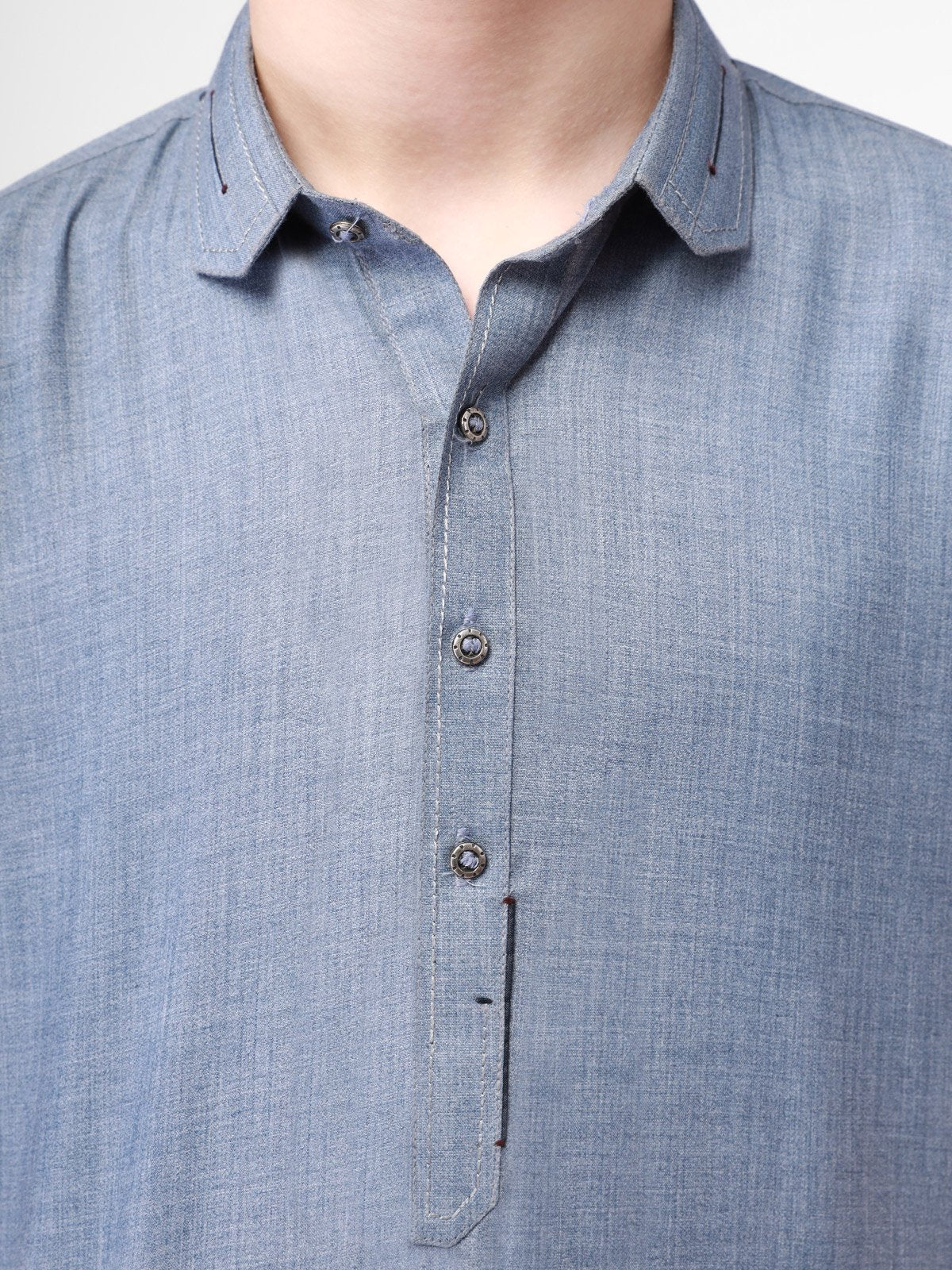 Boy's Blue Kurta Shalwar - EBTKS21-3766 - Image 2