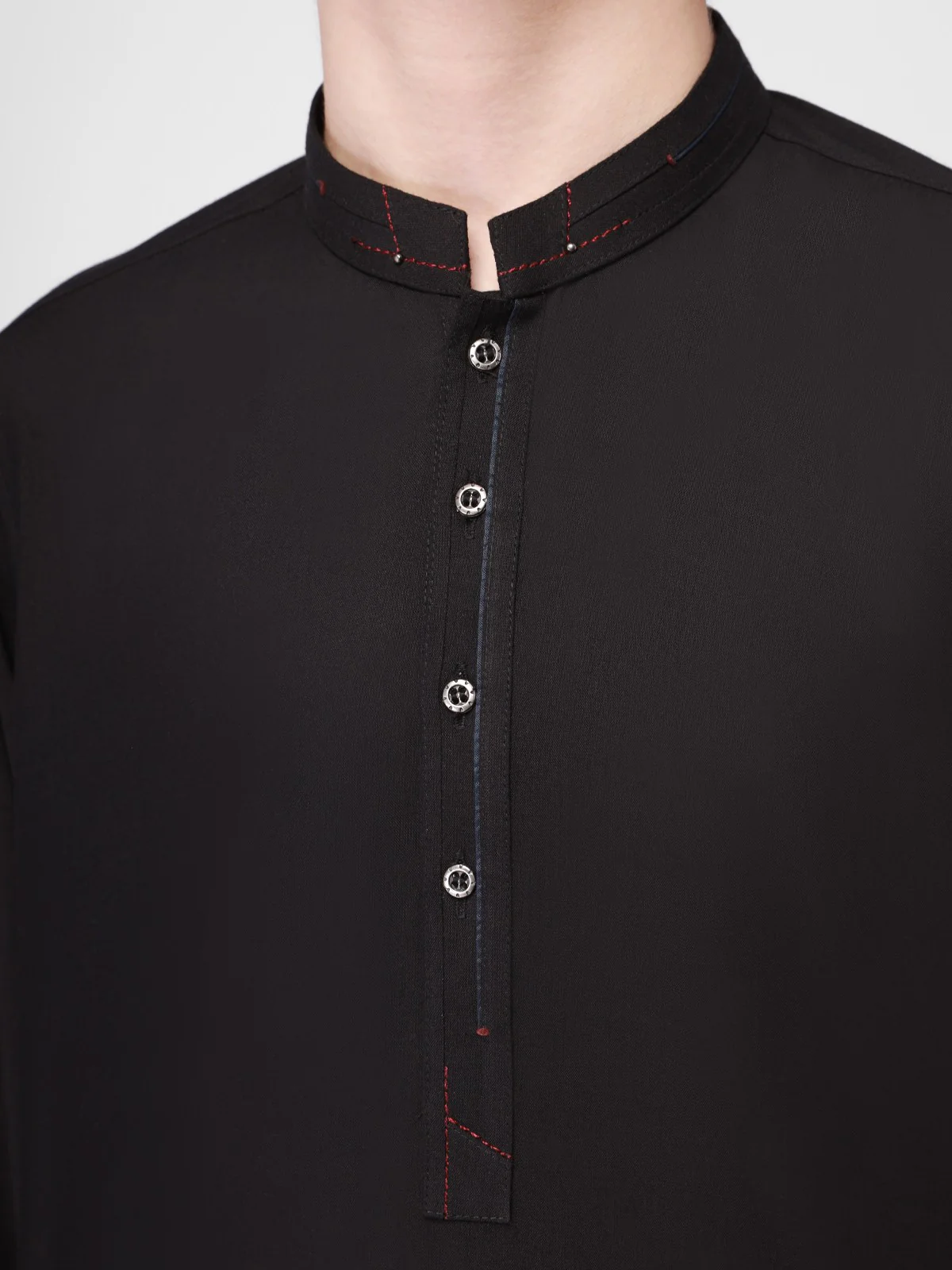Boy's Black Kurta Shalwar - EBTKS21-3767 - Image 2