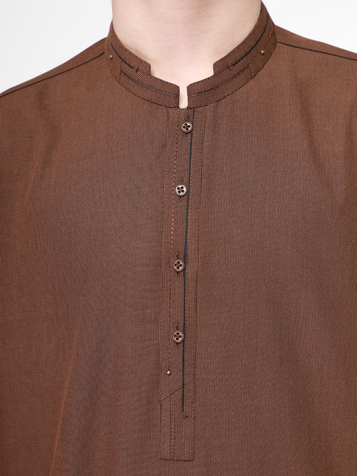 Boy's Brown Kurta Shalwar - EBTKS21-3771 - Image 2