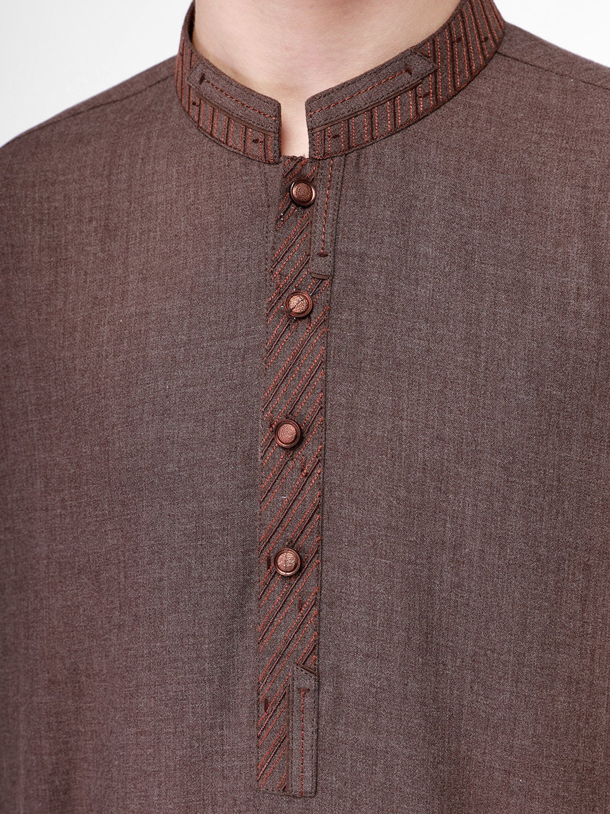 Boy's Brown Kurta Shalwar - EBTKS22-3770 - Image 2