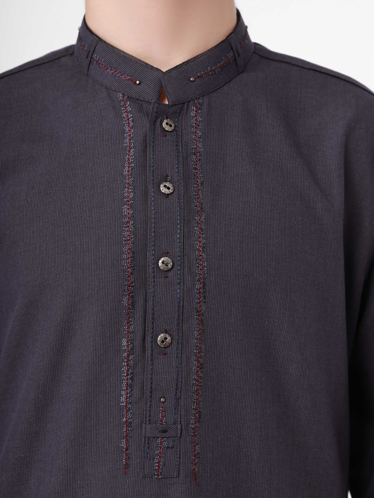 Boy's Dark Plum Kurta Shalwar - EBTKS22-3772 - Image 2