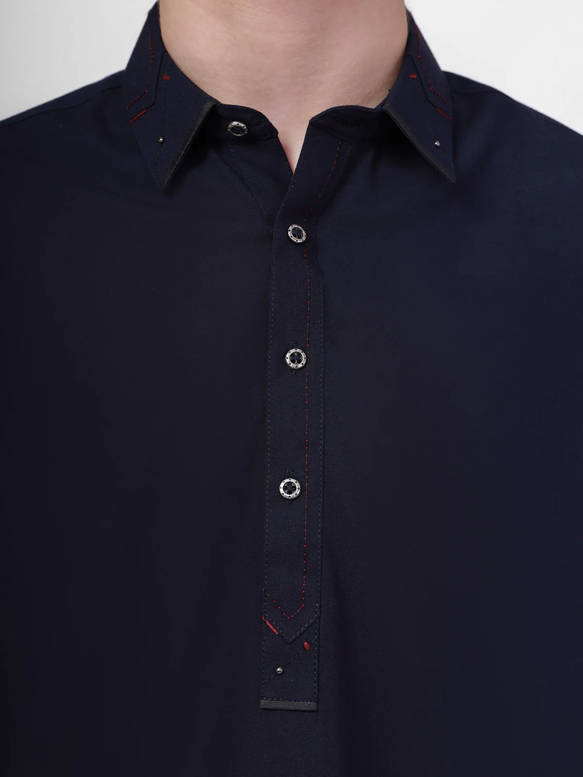 Boy's Navy Blue Kurta Shalwar - EBTKS22-3778 - Image 2