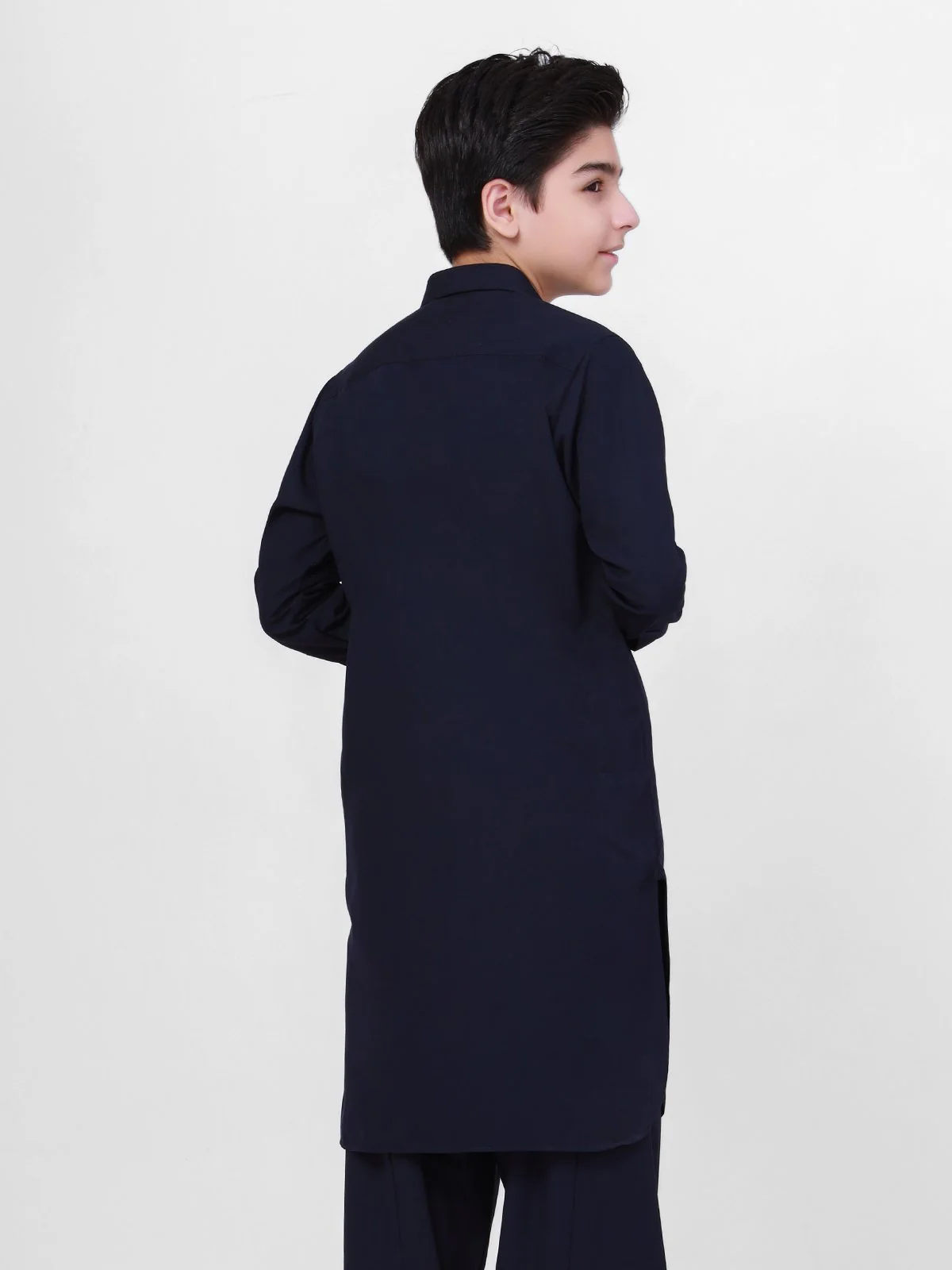 Boy's Navy Blue Kurta Shalwar - EBTKS22-3778 - Image 3