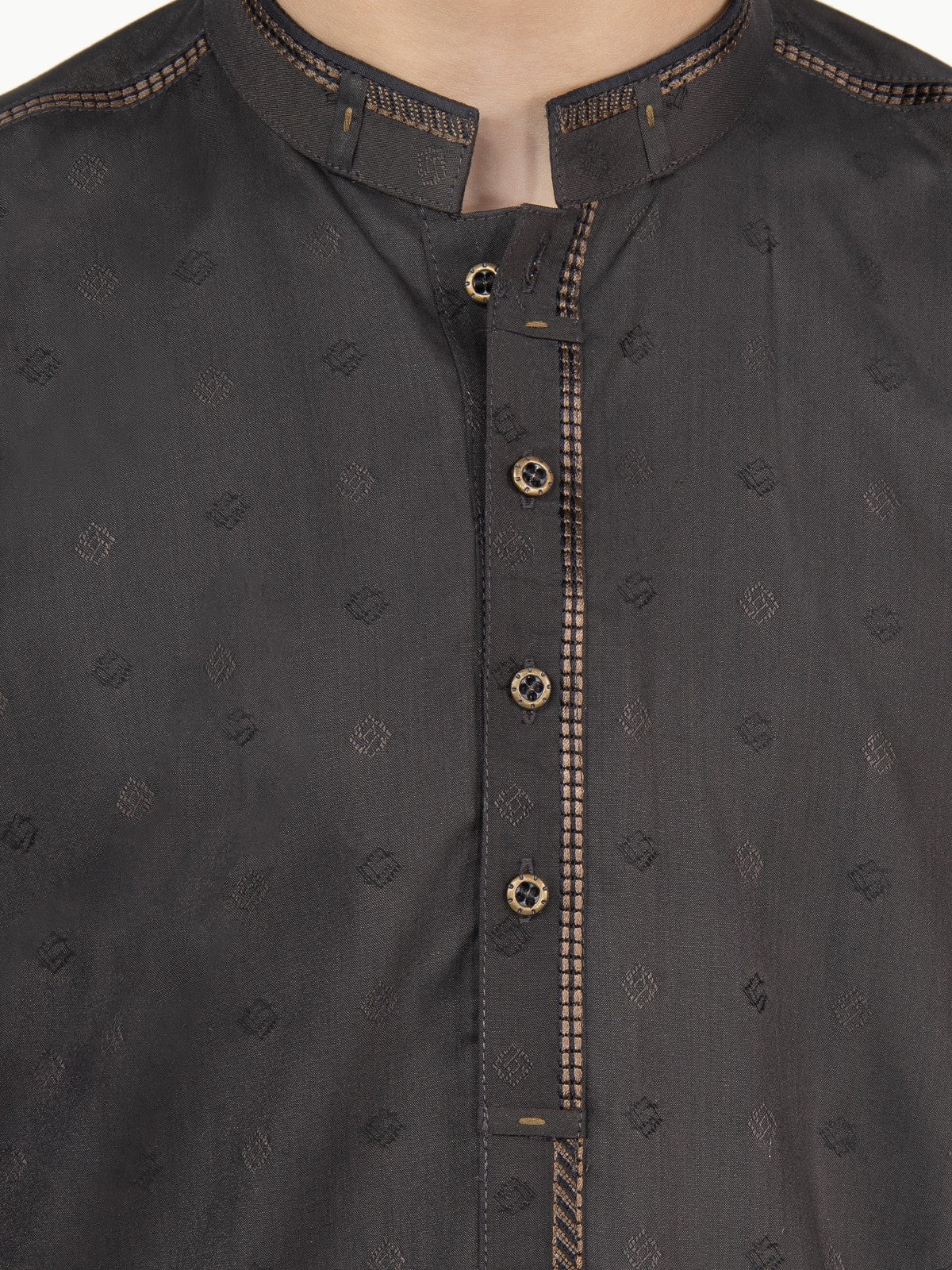 Boy's Charcoal Kurta Shalwar - EBTKS22-3785 - Image 4