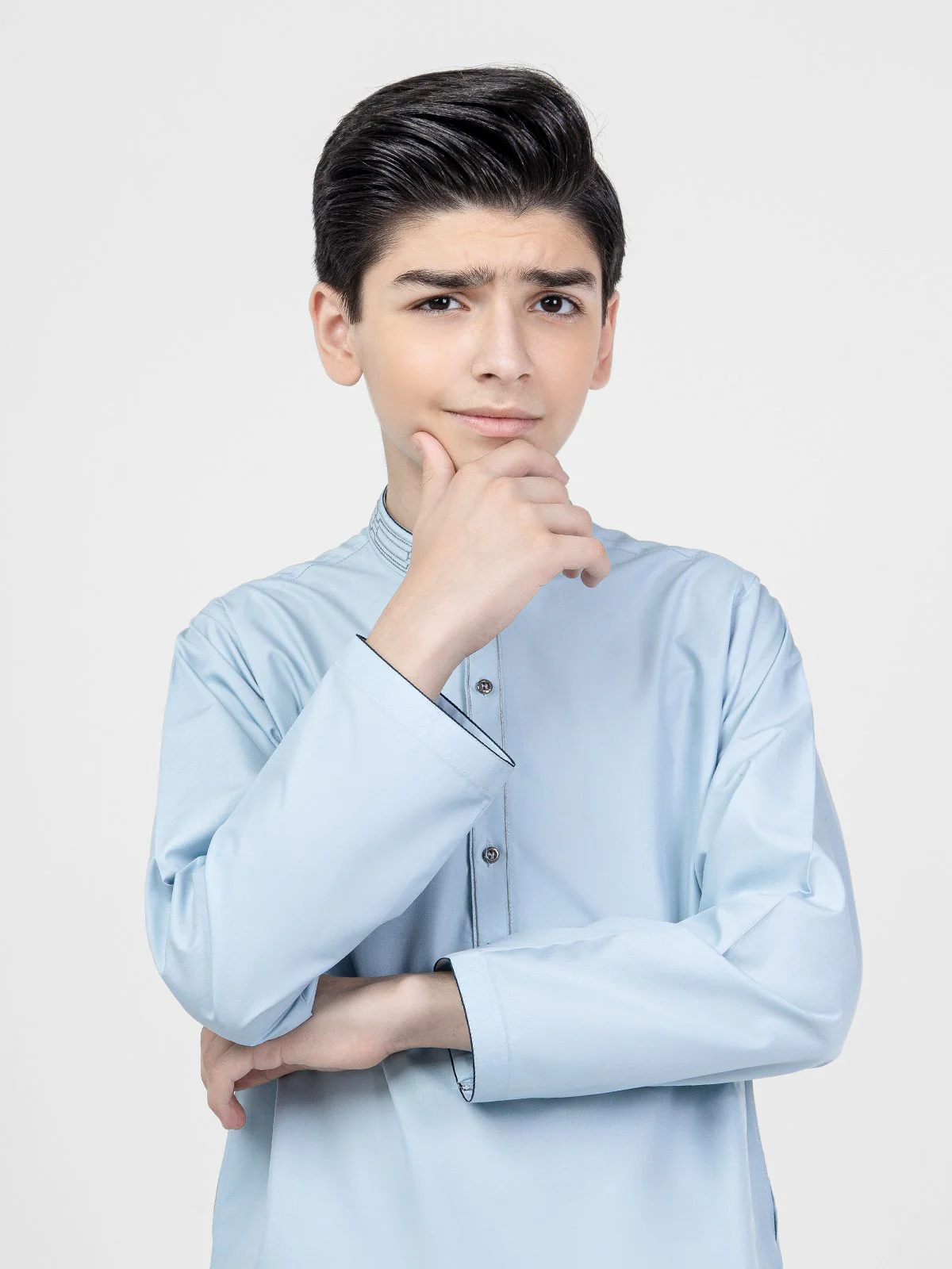 Boy's Sky Blue Kurta Shalwar - EBTKS22-3796 - Image 2