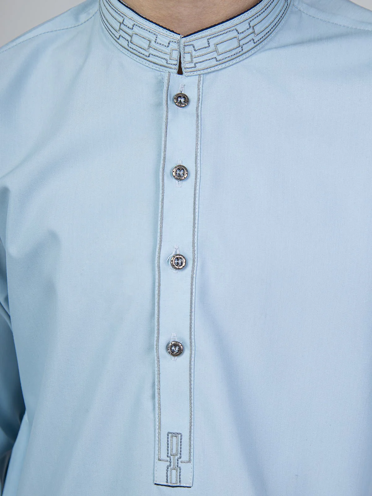 Boy's Sky Blue Kurta Shalwar - EBTKS22-3796 - Image 5