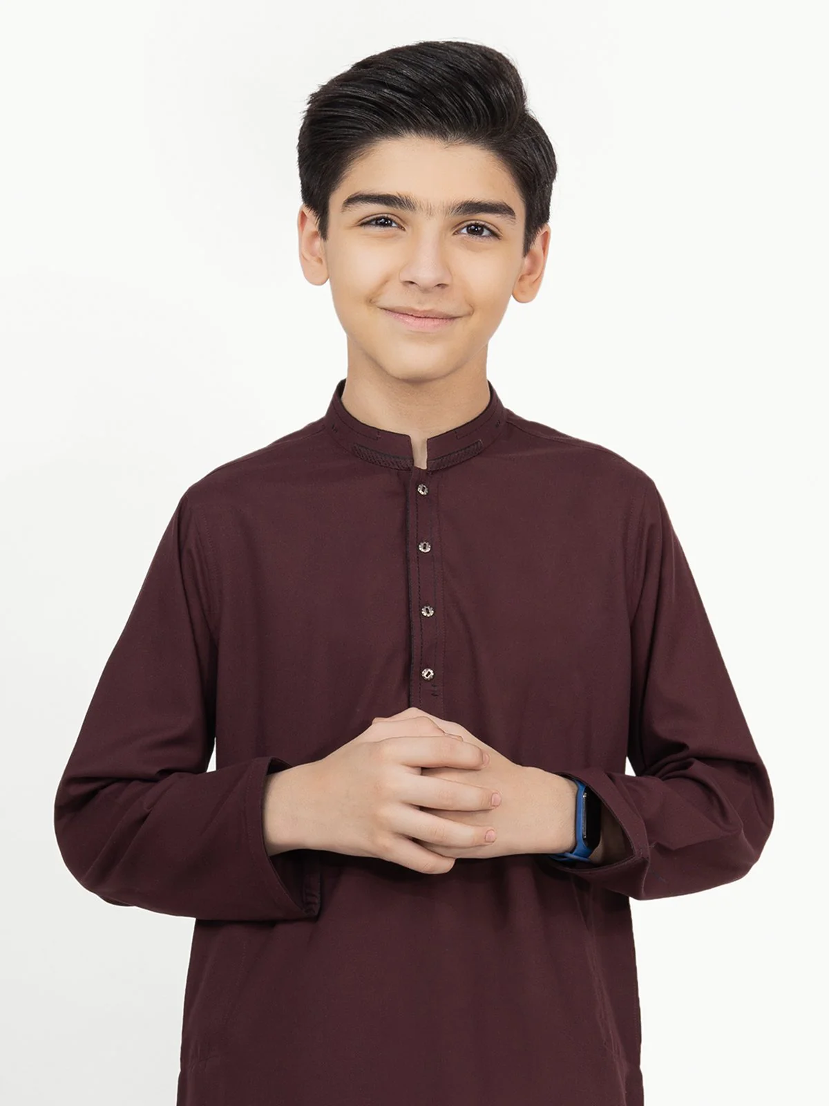 Boy's Burgundy Kurta Shalwar - EBTKS22-3797 - Image 2