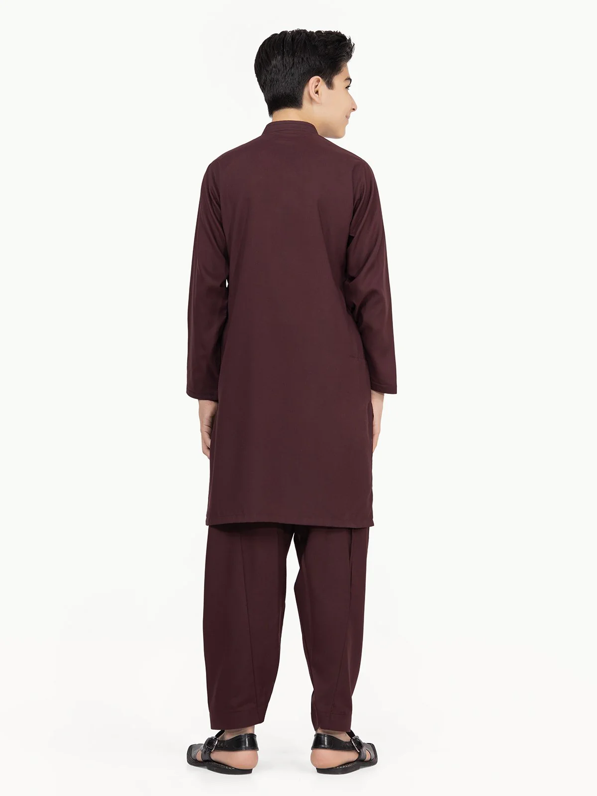 Boy's Burgundy Kurta Shalwar - EBTKS22-3797 - Image 5
