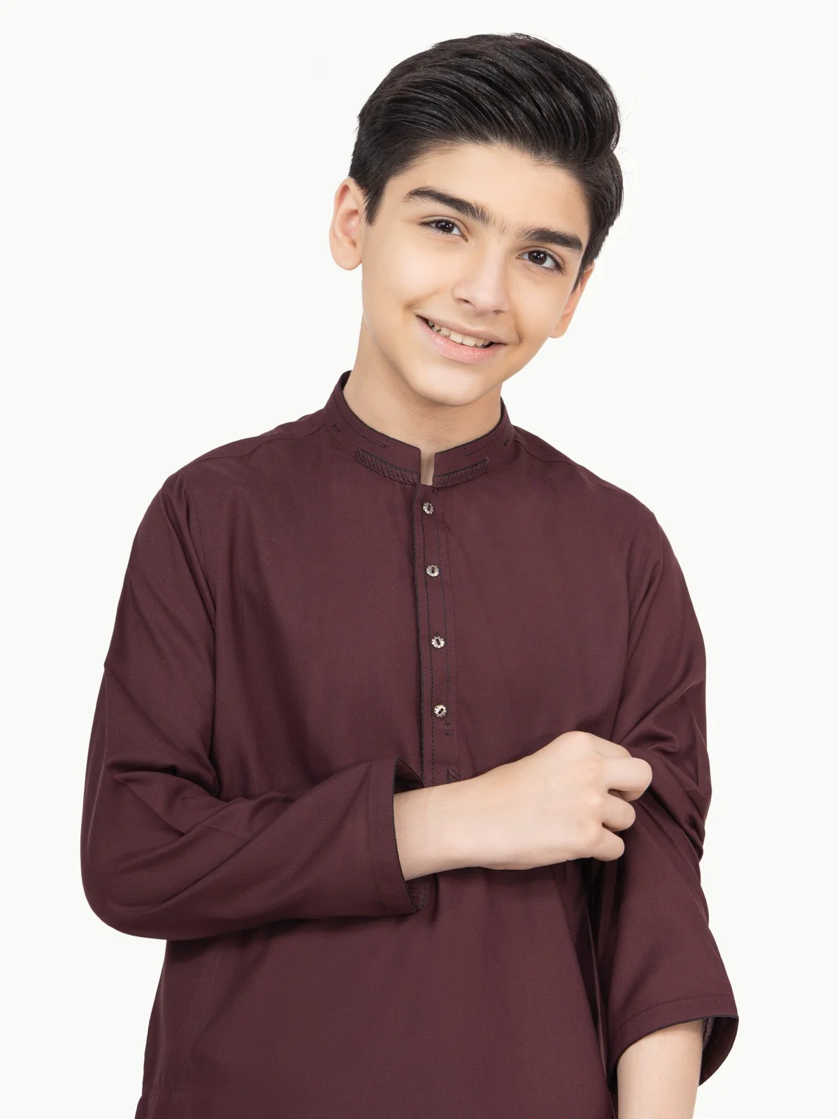Boy's Burgundy Kurta Shalwar - EBTKS22-3797 - Image 6