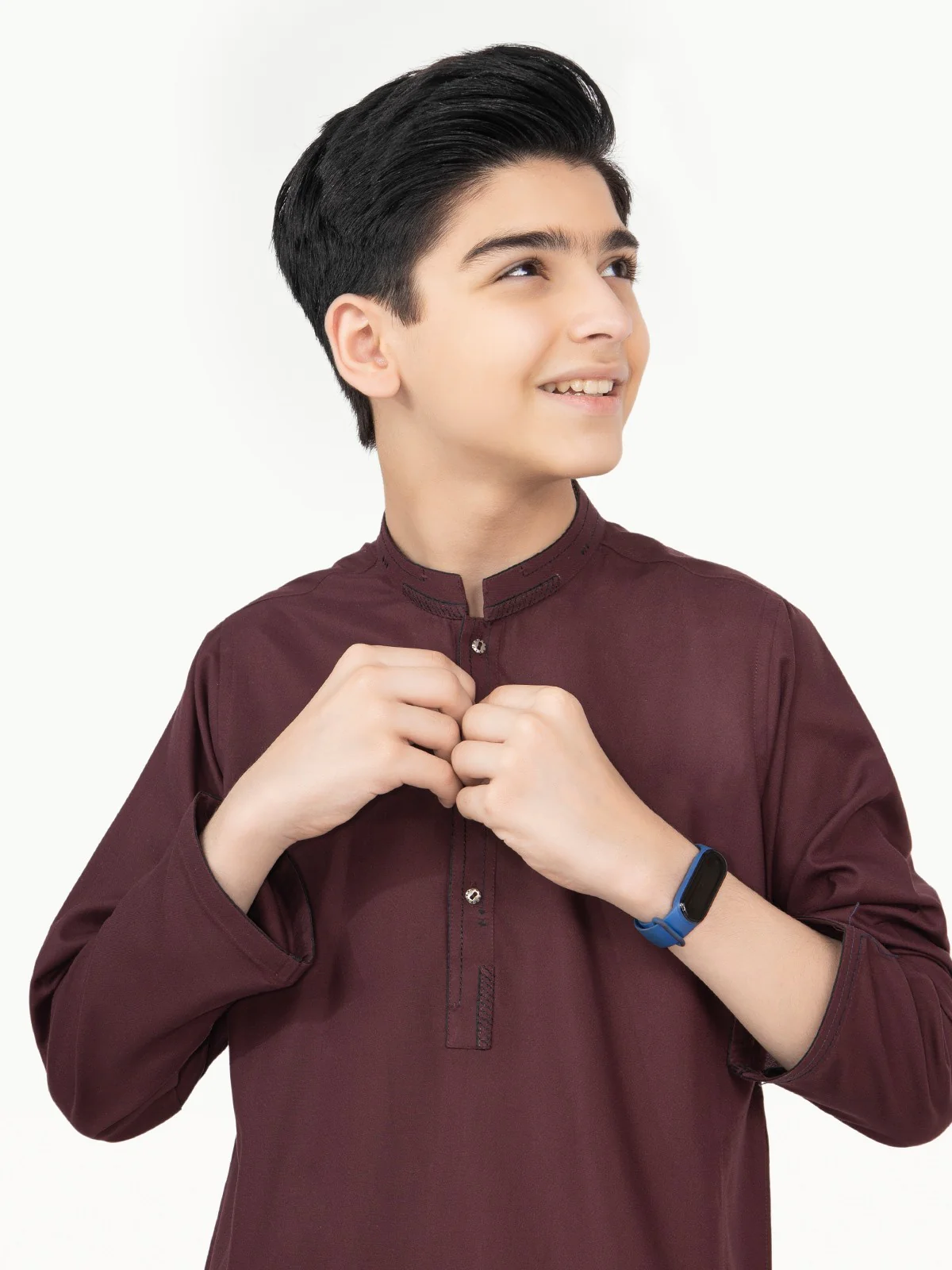 Boy's Burgundy Kurta Shalwar - EBTKS22-3797 - Image 7