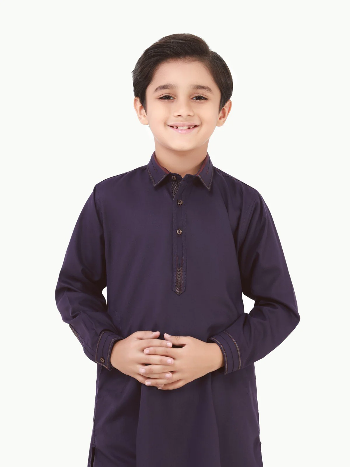 Boy's Dark Purple Kurta Shalwar - EBTKS22-3798 - Image 2