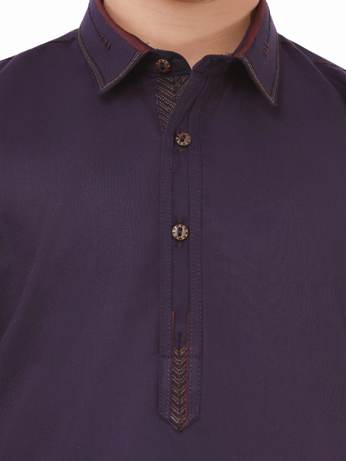Boy's Dark Purple Kurta Shalwar - EBTKS22-3798 - Image 4