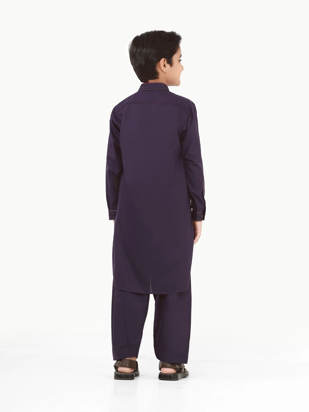 Boy's Dark Purple Kurta Shalwar - EBTKS22-3798 - Image 5
