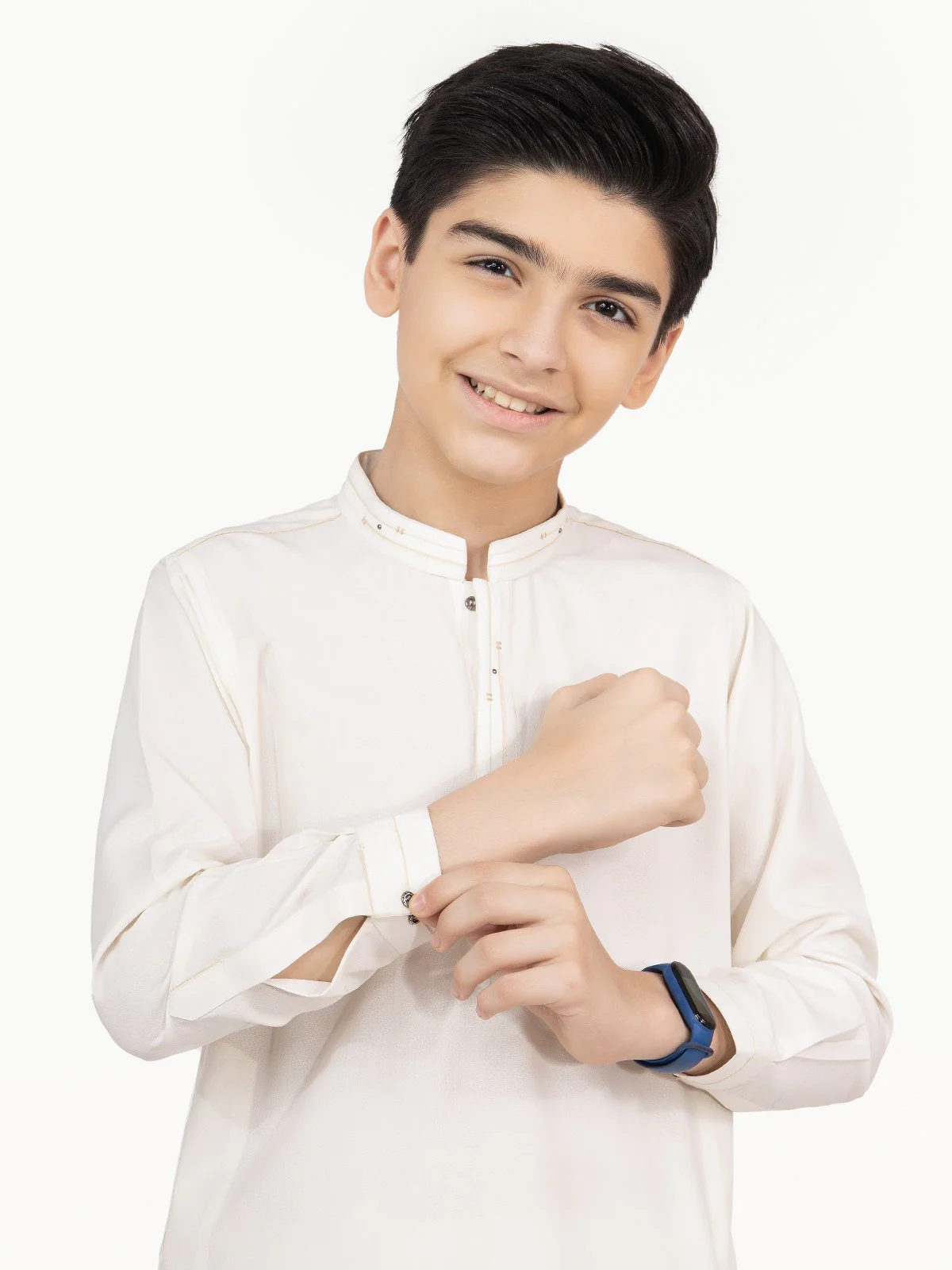 Boy's Cream Kurta Shalwar - EBTKS22-3799 - Image 2