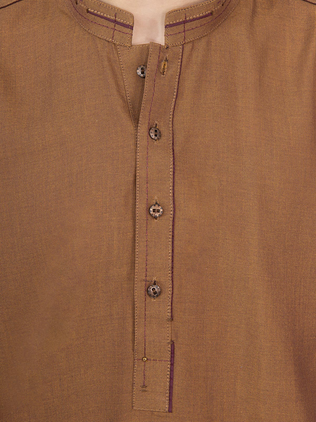 Boy's Brown Kurta Shalwar - EBTKS22-3800 - Image 5