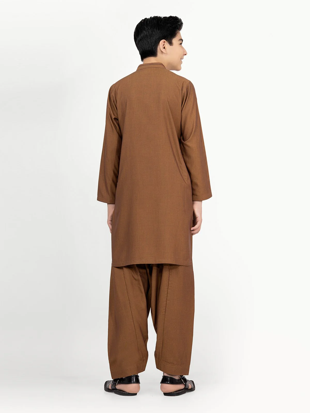 Boy's Brown Kurta Shalwar - EBTKS22-3800 - Image 6