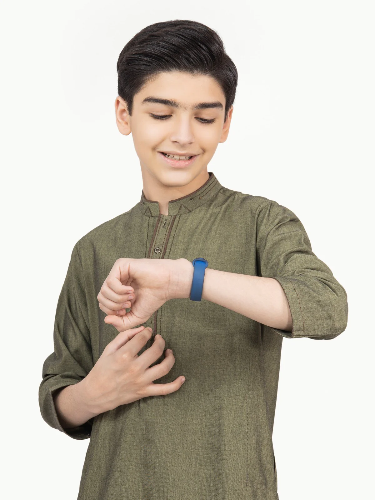 Boy's Green Kurta Shalwar - EBTKS22-3801 - Image 6