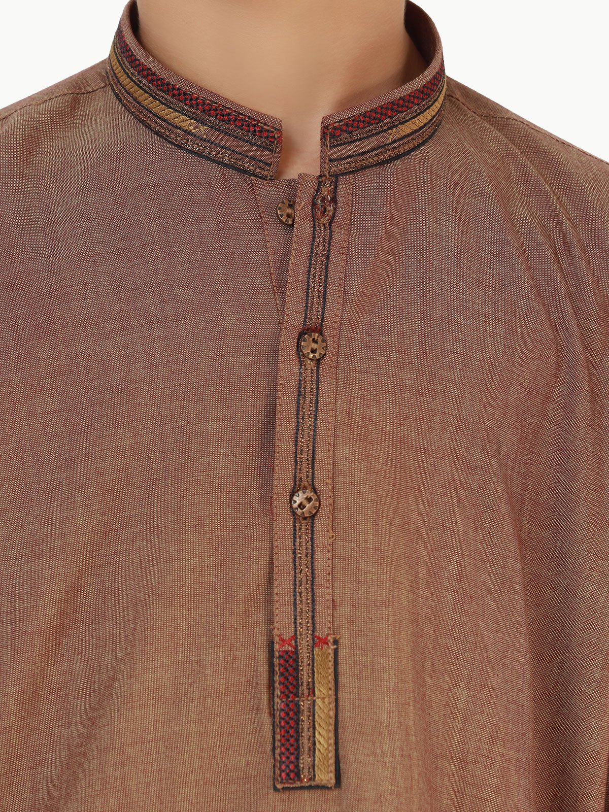 Boy's Light Brown Kurta Shalwar - EBTKS22-3802 - Image 4