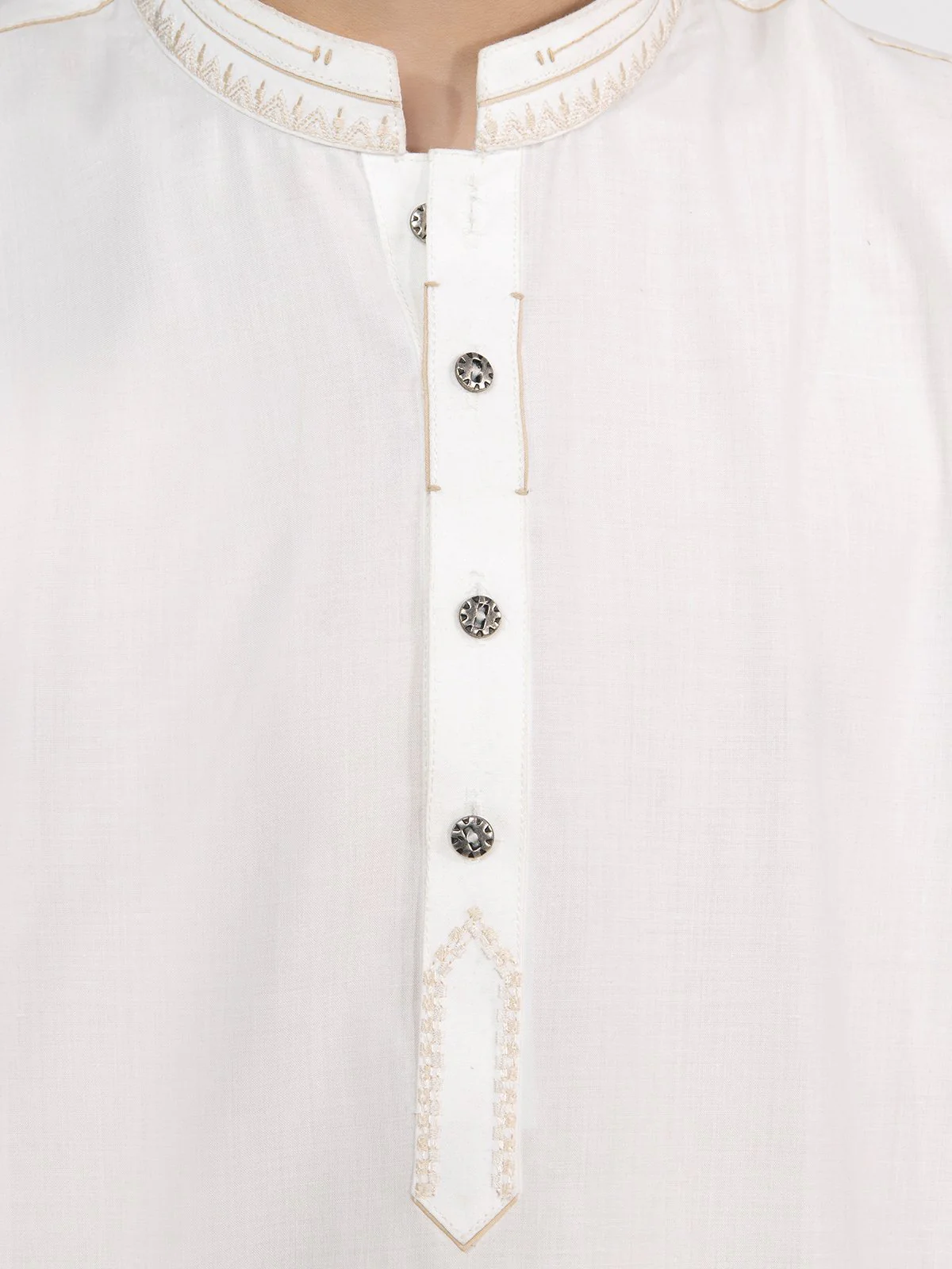 Boy's Off White Kurta Shalwar - EBTKS22-3803 - Image 4