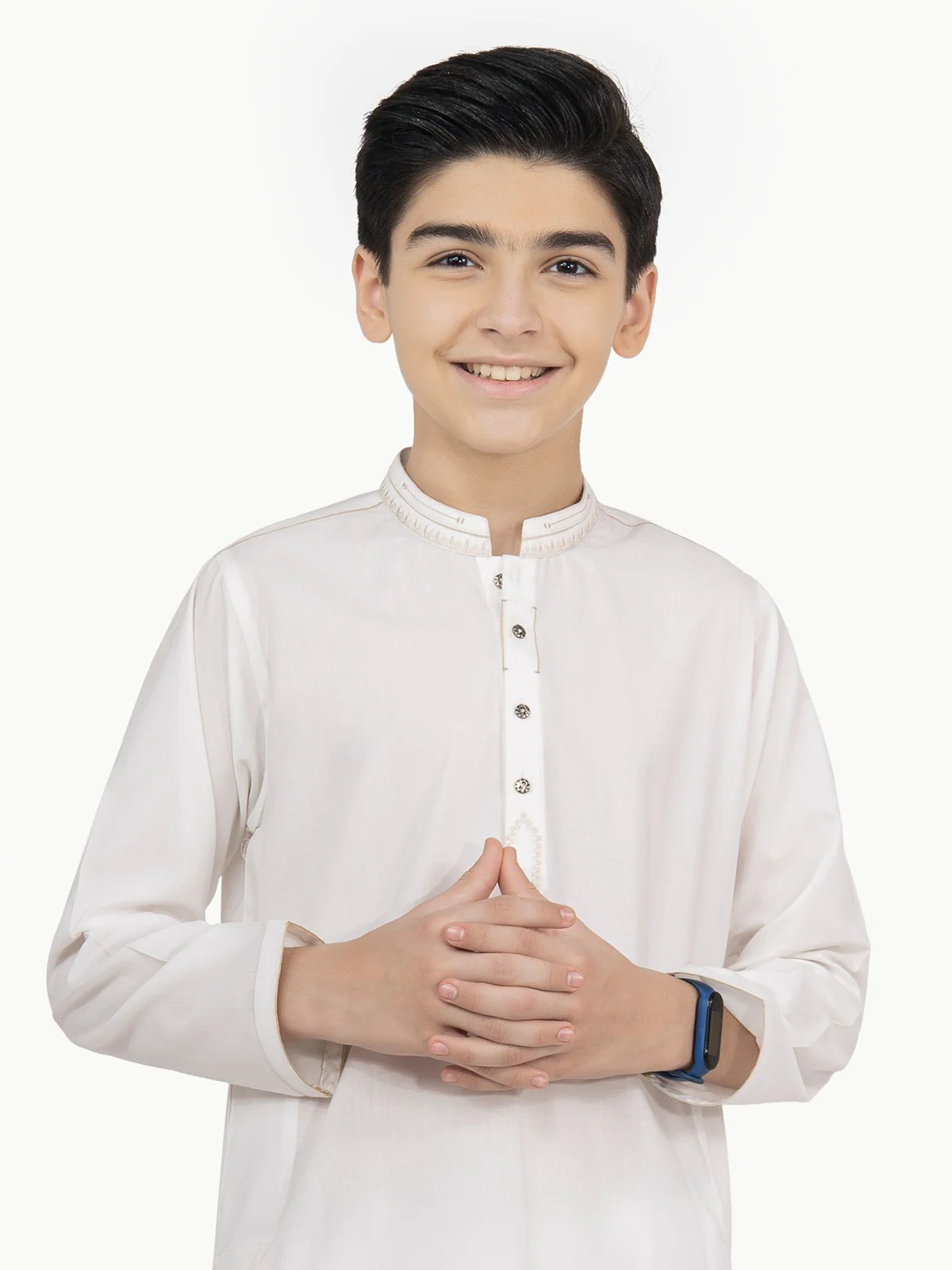 Boy's Off White Kurta Shalwar - EBTKS22-3803 - Image 6