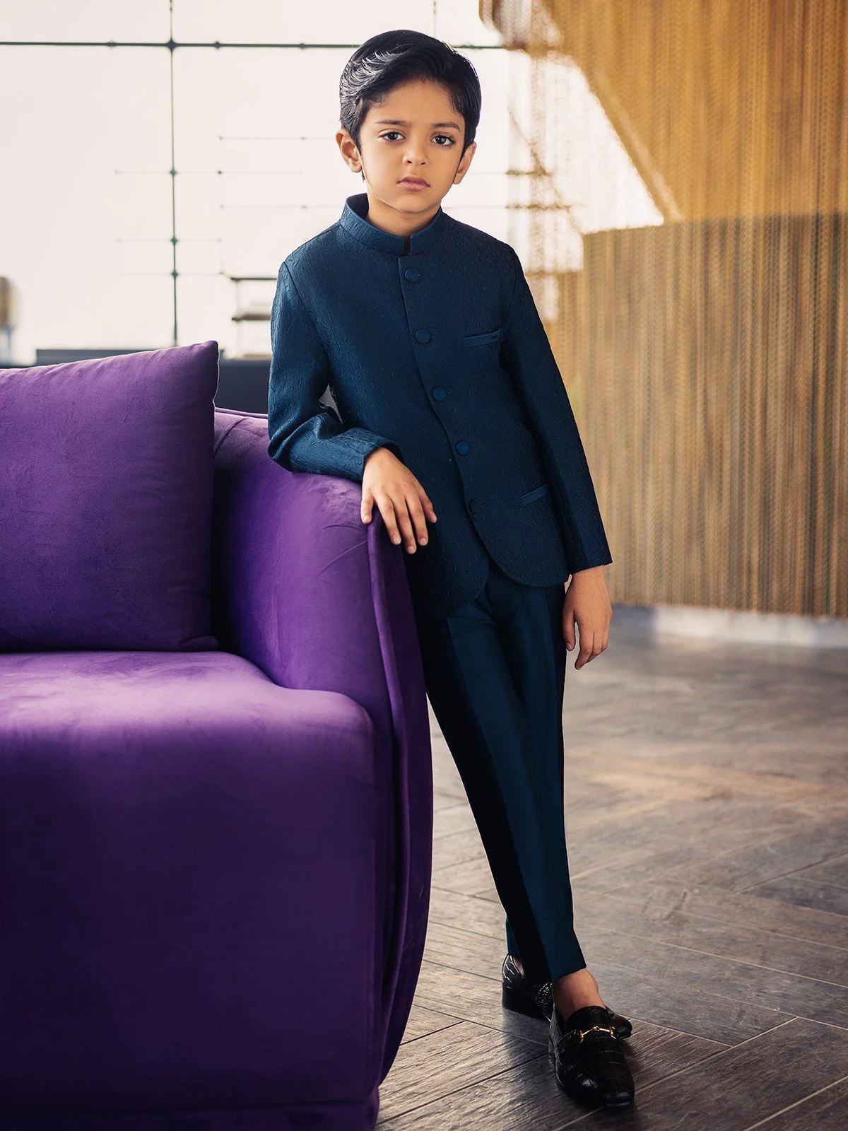 Boy's Dark Teal Prince Suit - EBTPCS21-012 - Image 2