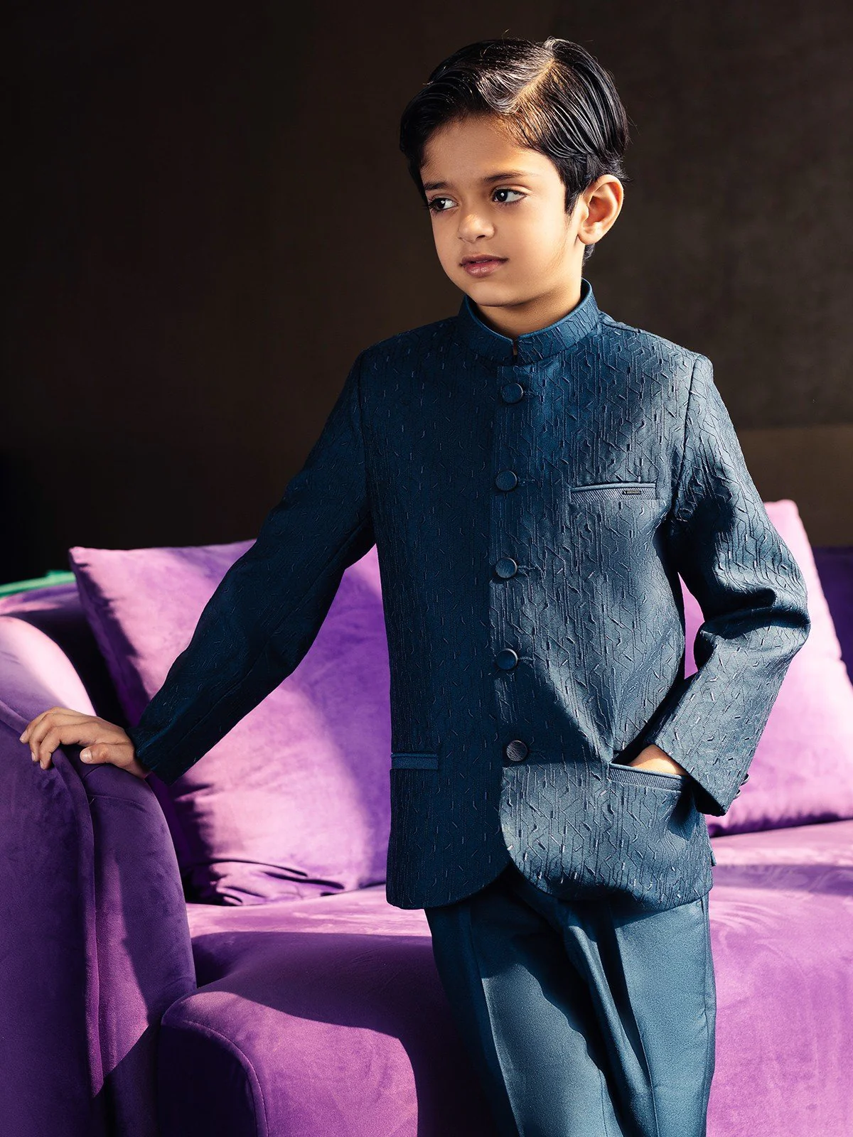 Boy's Dark Teal Prince Suit - EBTPCS21-012 - Image 3