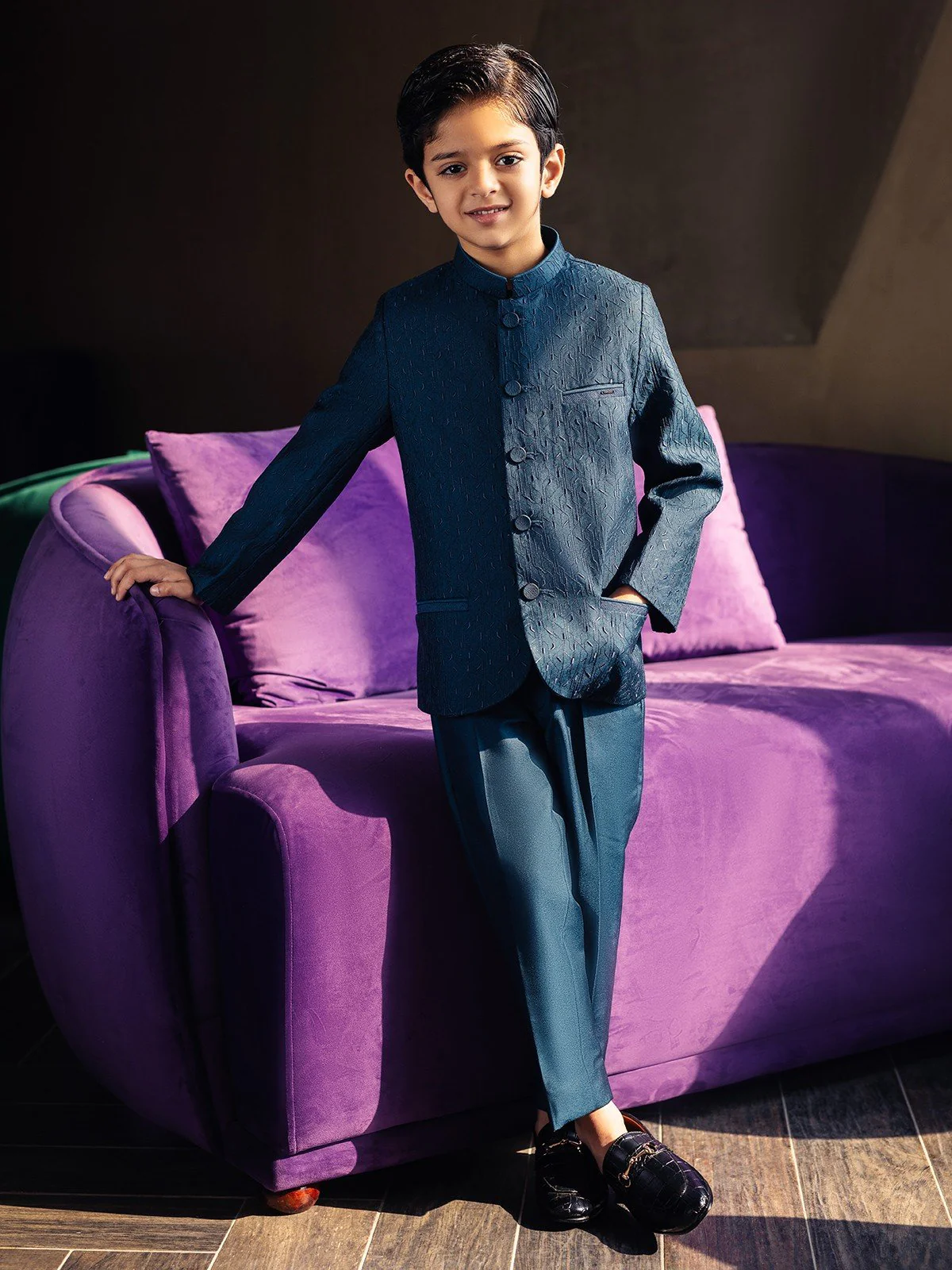 Boy's Dark Teal Prince Suit - EBTPCS21-012 - Image 4