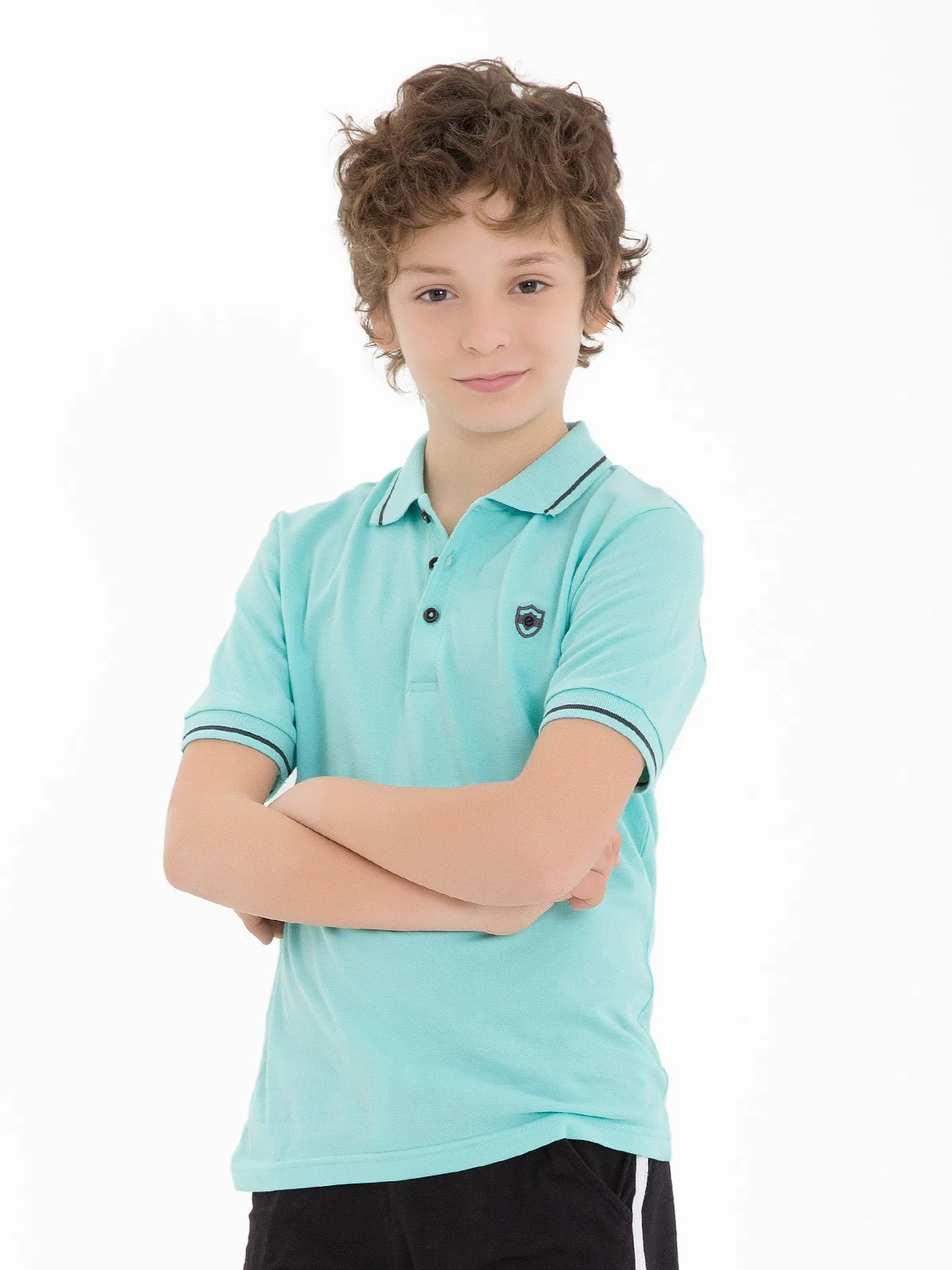 Boy's Sea Green Polo Shirt - EBTPS18-008 - Image 2