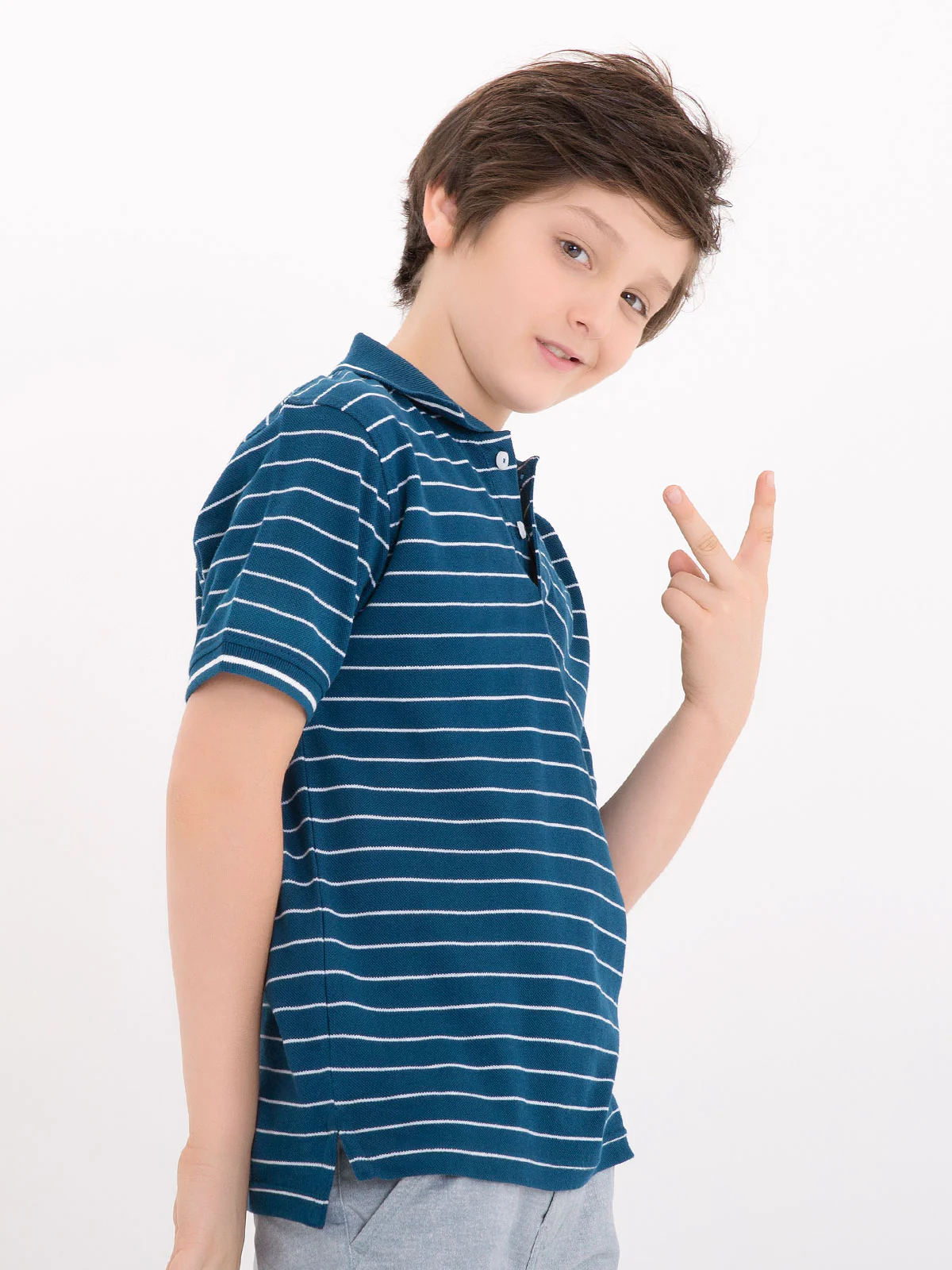 Boys Dark Teal Polo Shirt - EBTPS18-013 - Image 2
