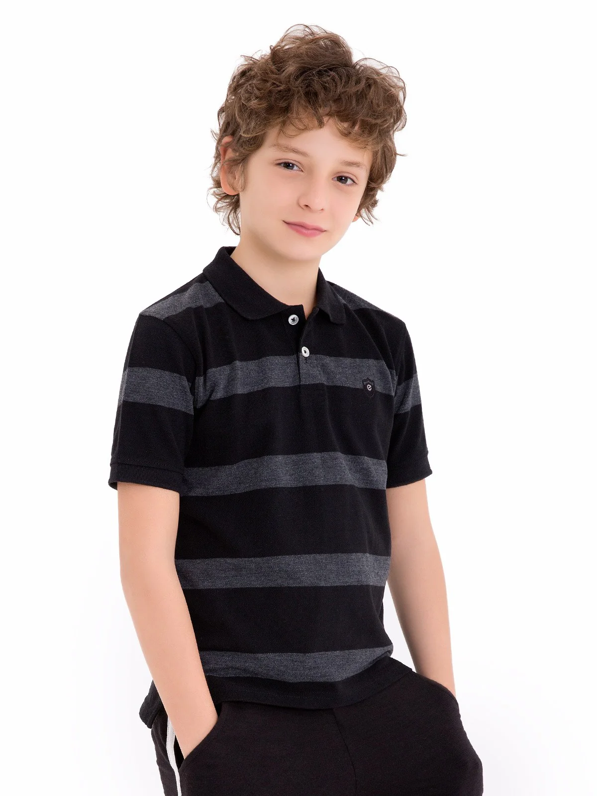Boys Black Polo Shirt - EBTPS18-015 - Image 2