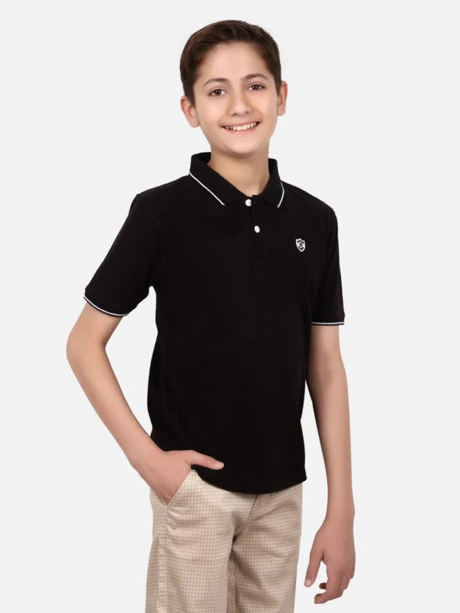 Boy's Black Polo Shirt - EBTPS19-008 - Image 2