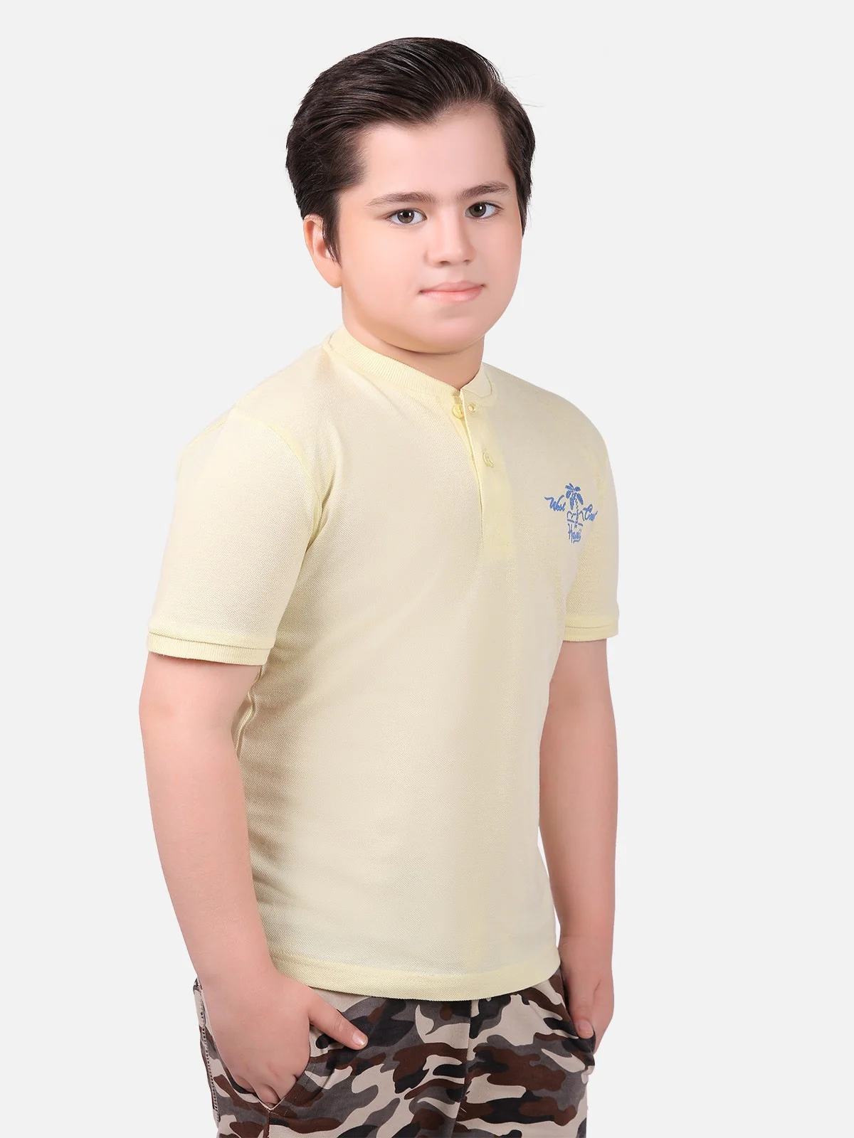 Boy's Lemon Yellow Polo Shirt - EBTPS19-009 - Image 2