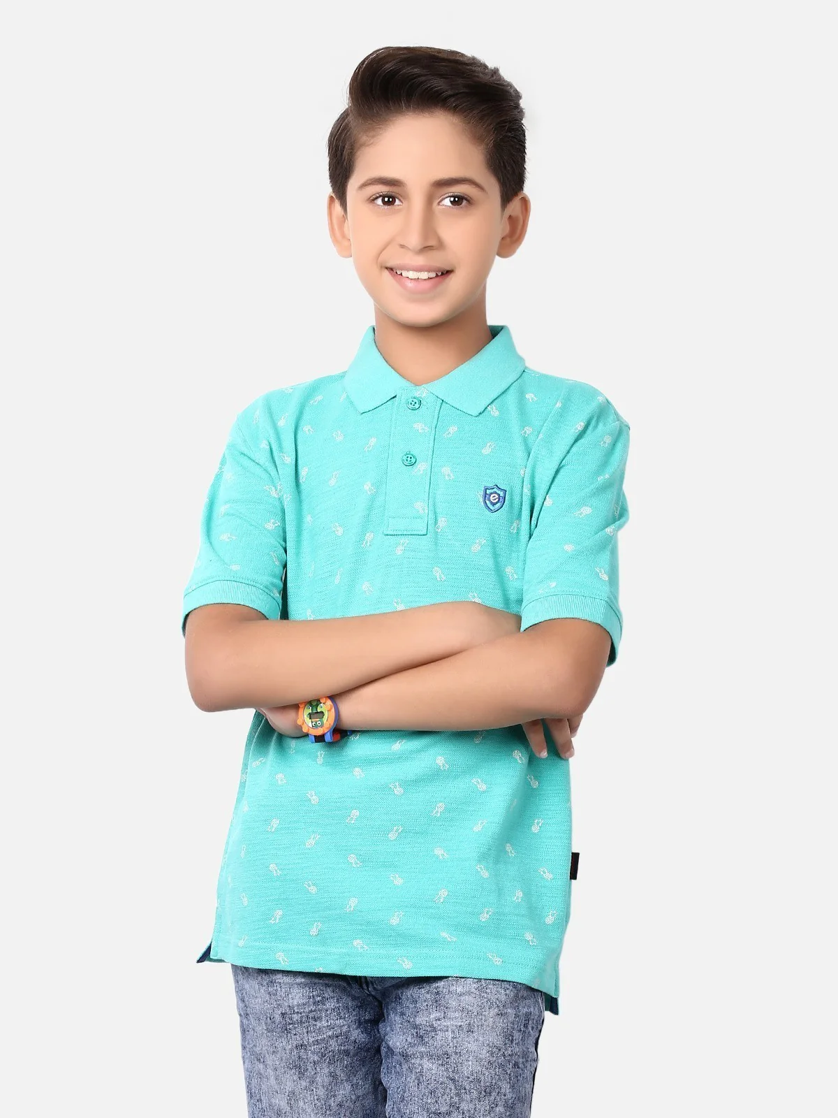 Boy's Sea Green Polo Shirt - EBTPS19-016 - Image 2