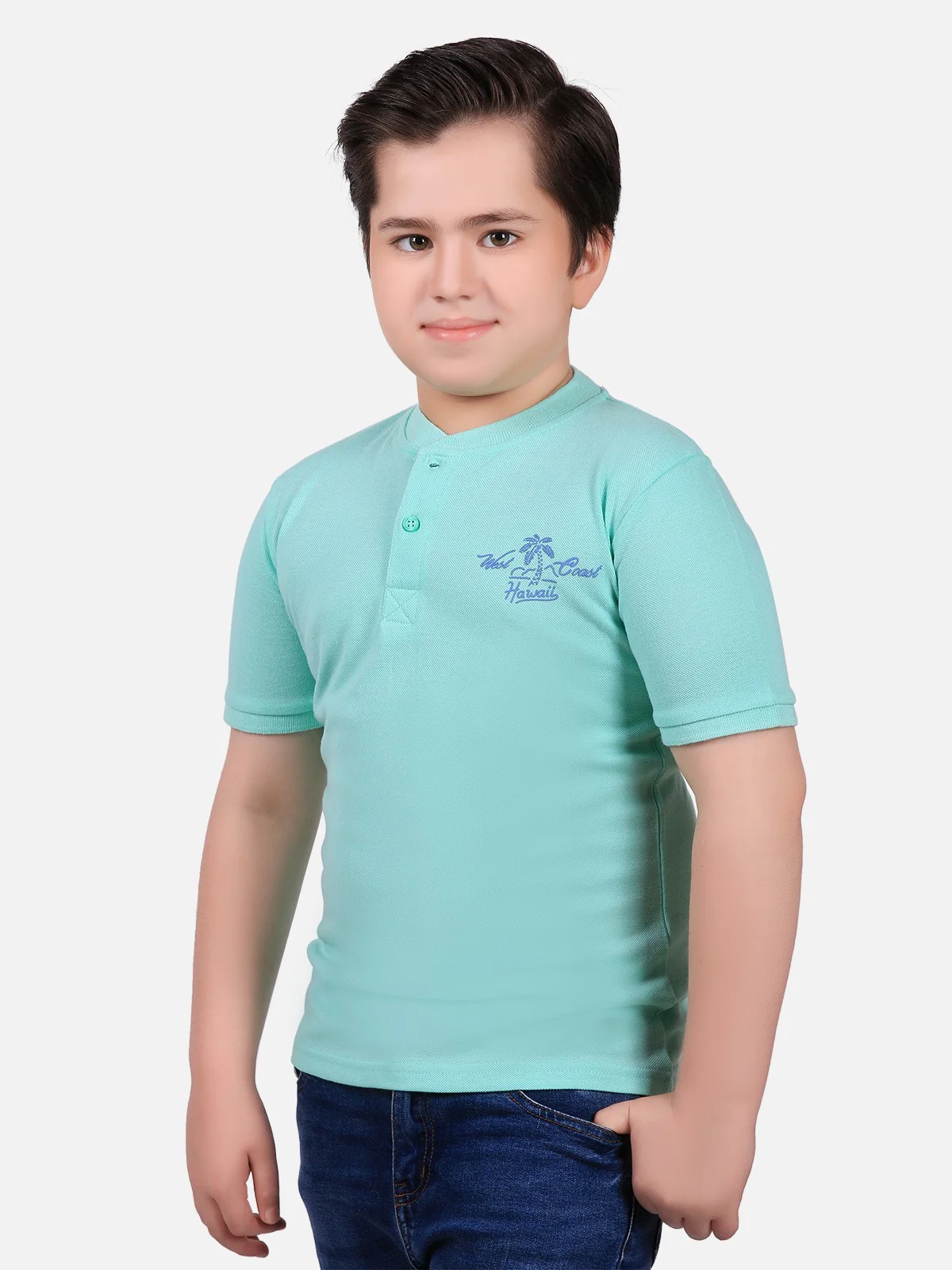 Boy's Light Green Polo Shirt - EBTPS19-022 - Image 2