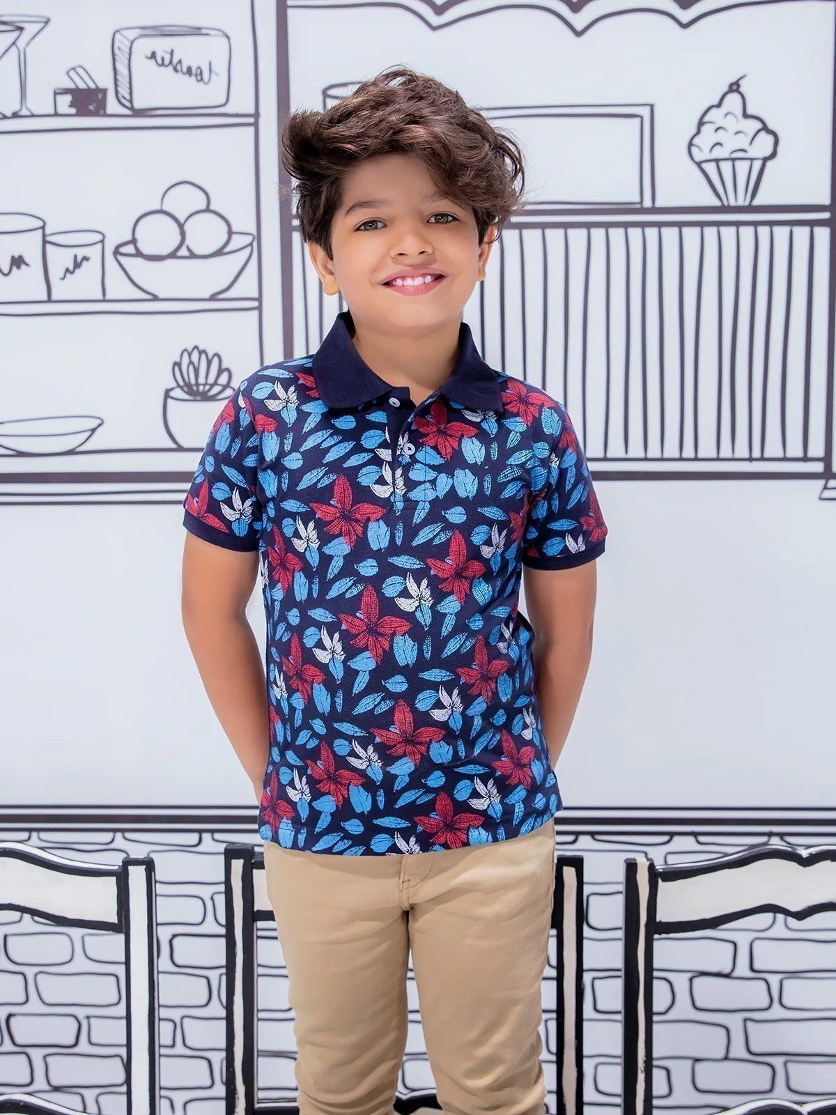 Boy's Navy Polo Shirt - EBTPS21-004 - Image 2