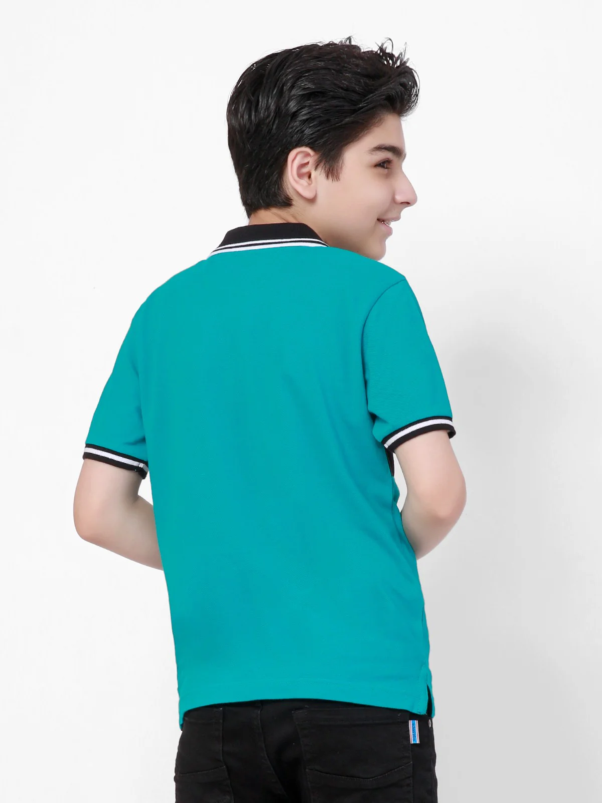 Boy's Blue & Black Polo Shirt - EBTPS21-007 - Image 3