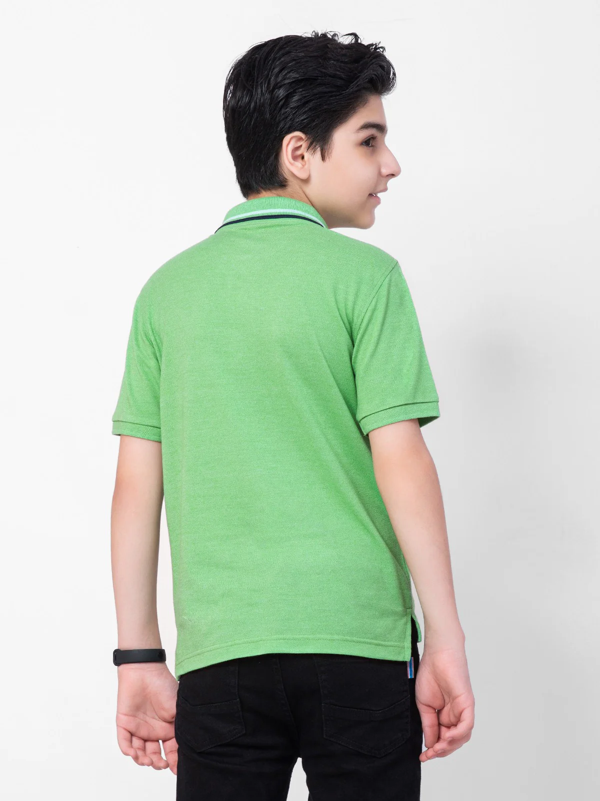 Boy's Dark Green Polo Shirt - EBTPS21-008 - Image 3